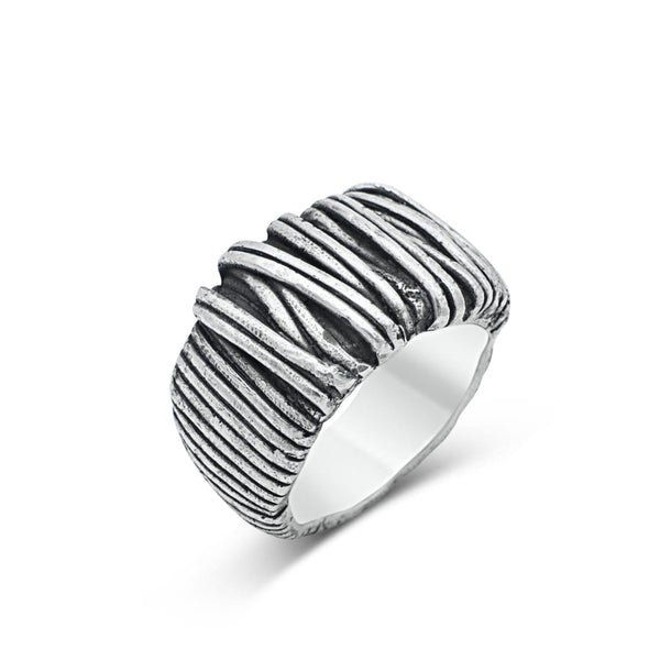 Men's ring Band rope - Black Rock Jewel