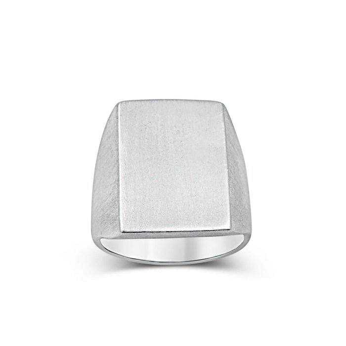 Men's ring Signet rectangular classic - Black Rock Jewel