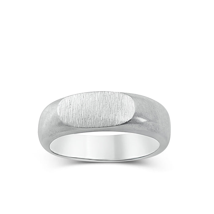 Men's ring Signet rounded thin - Black Rock Jewel