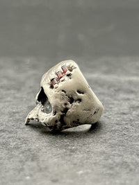 The Skull ring with red garnet stone - Black Rock Jewel