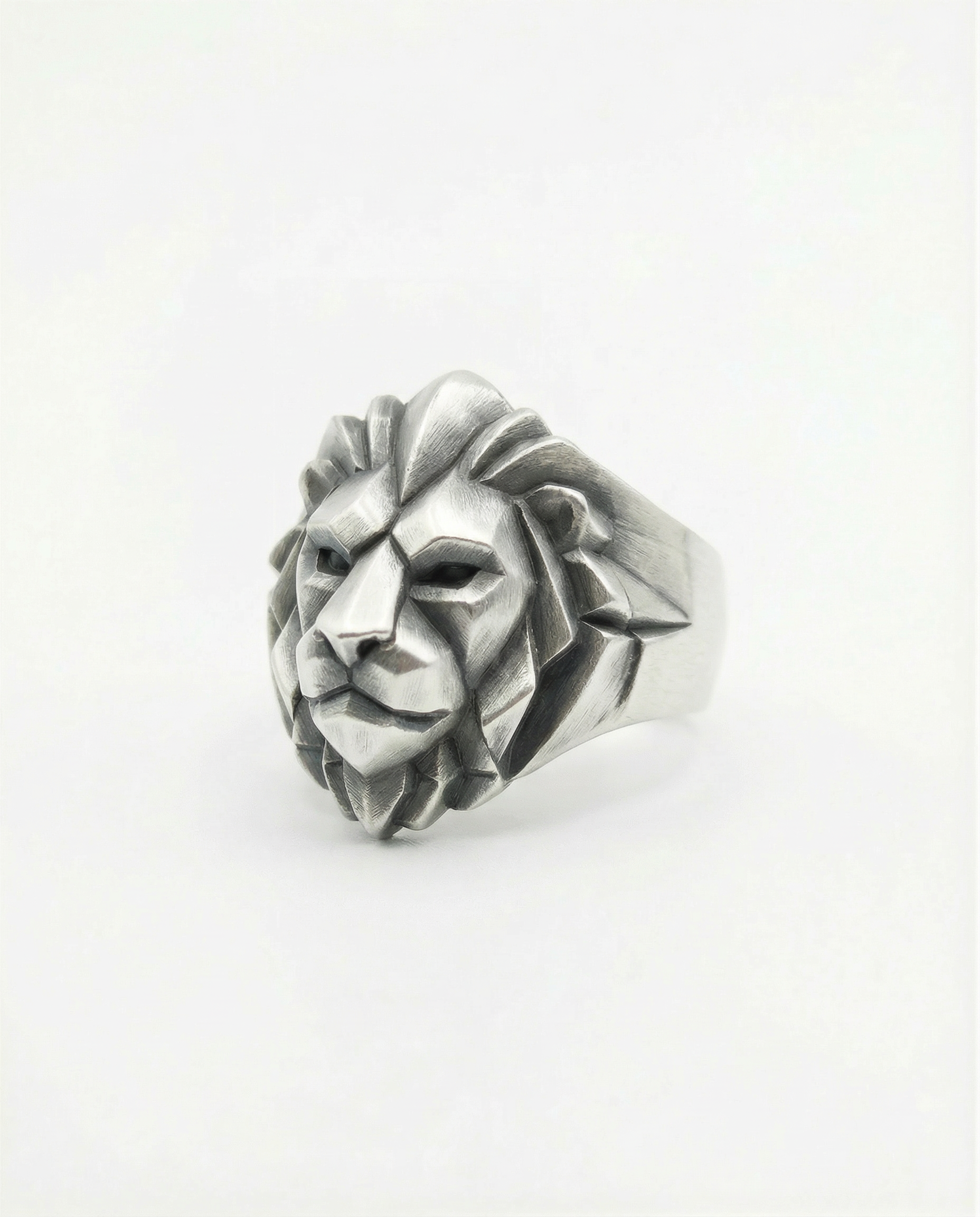 NEMEA lion signet ring brutalist design · 925 sterling silver · Black Rock Jewel