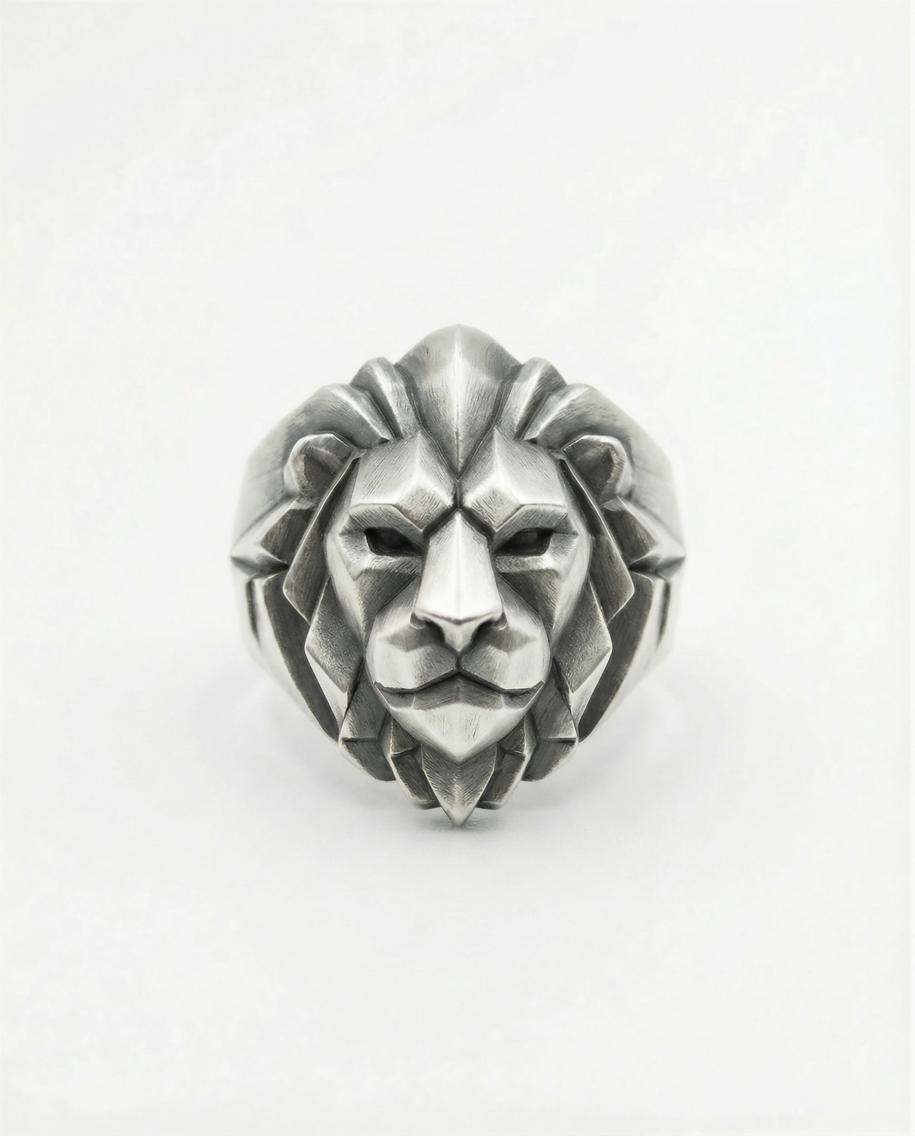 NEMEA lion signet ring side view · 925 sterling silver · Black Rock Jewel