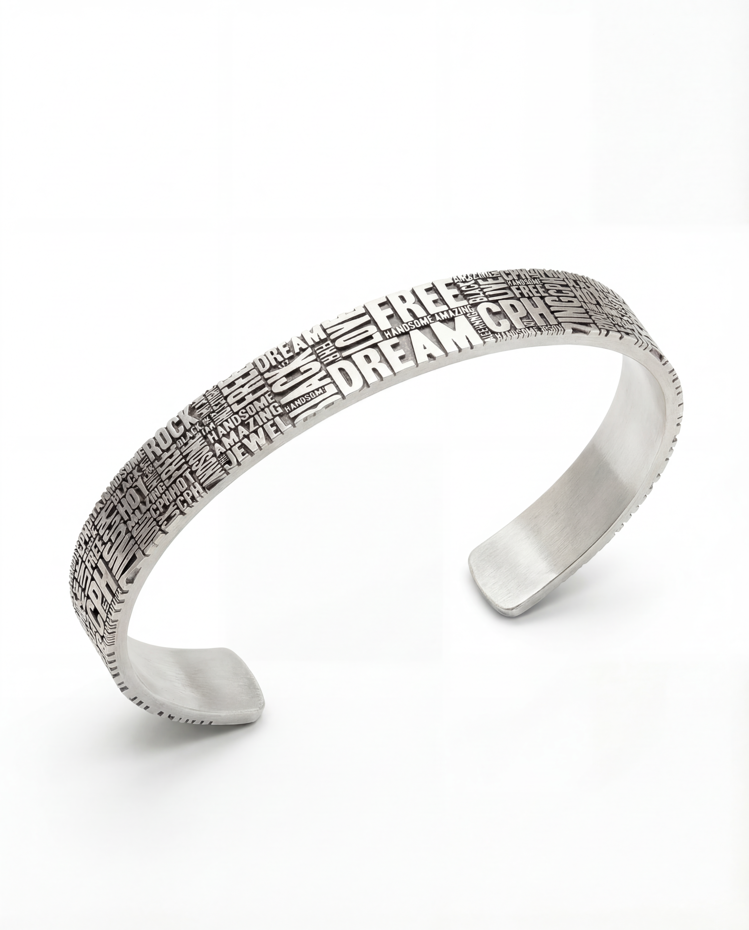 MANIFESTO — Typographic Word Cuff | Solid Sterling Silver