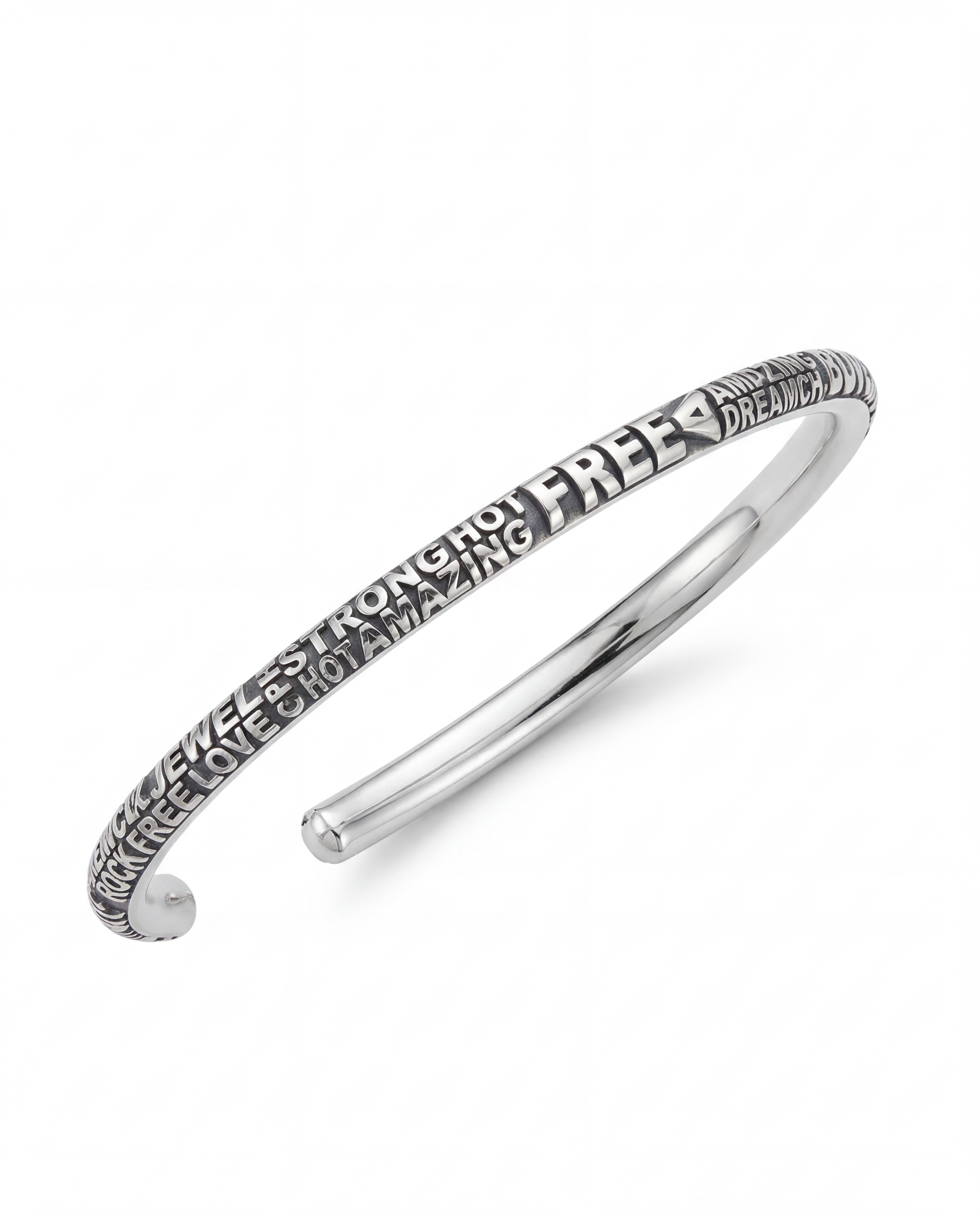 VERSE — Rounded Typographic Cuff | Solid Sterling Silver