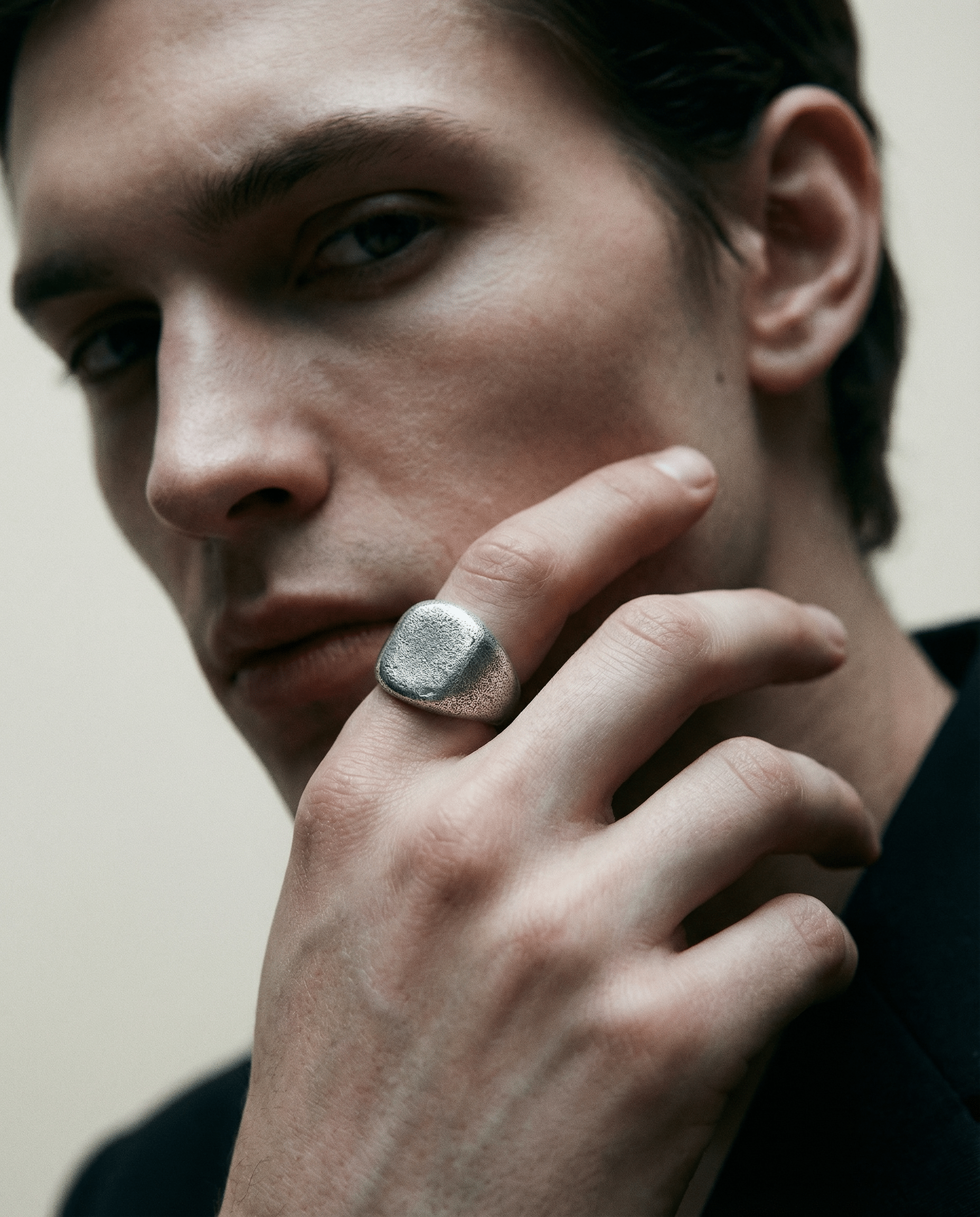 ASH — Oxidized Raw Signet | Solid Sterling Silver Black Rock Jewel ASH Oxidized Raw Signet Ring | Black Rock Jewel ring