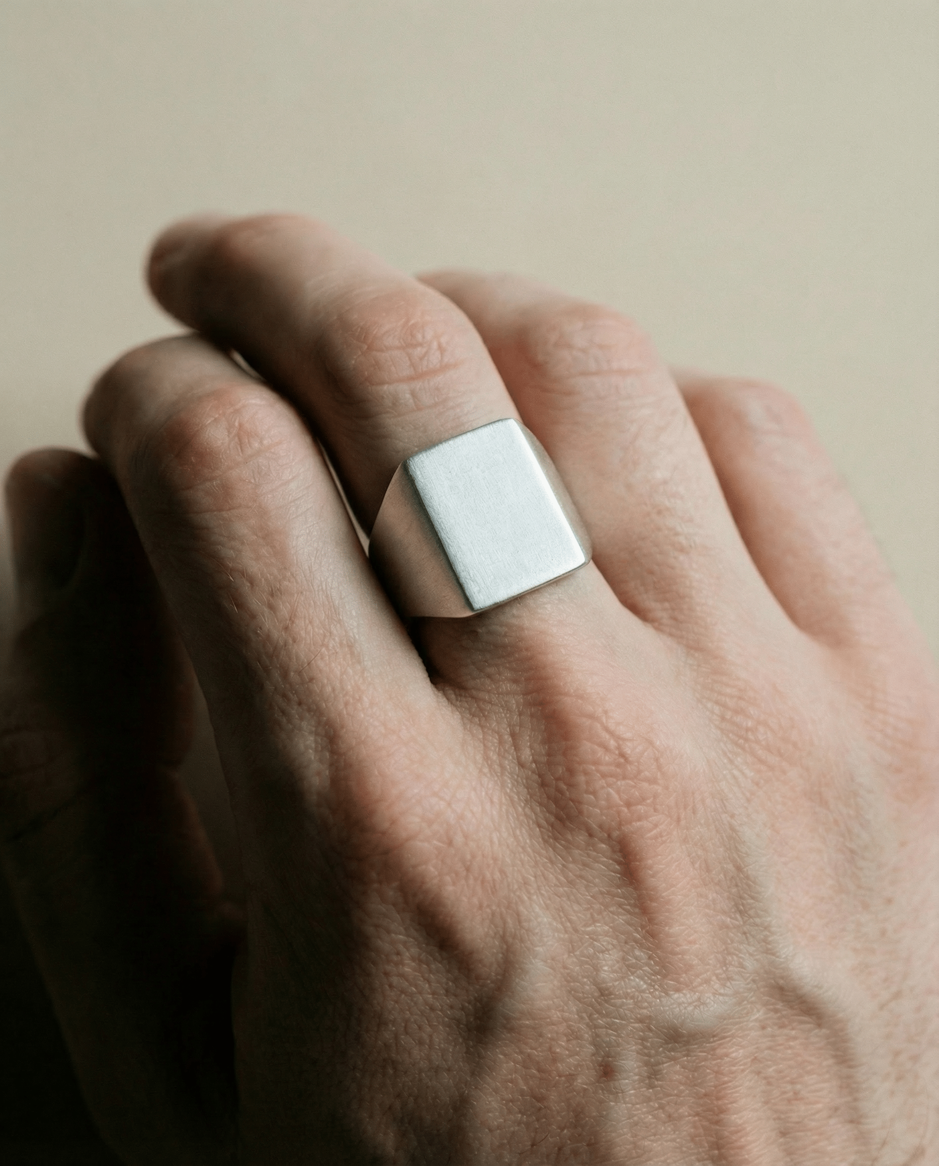 AXIS — Architectural Rectangular Signet | Solid Sterling Silver Black Rock Jewel AXIS Architectural Rectangular Signet | Black Rock Jewel ring