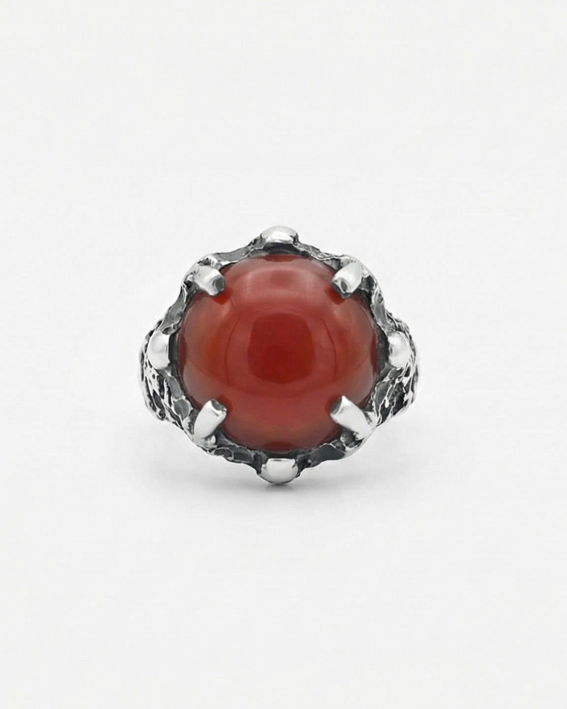 PHOENIX — Carnelian Skull Signet | Solid Sterling Silver