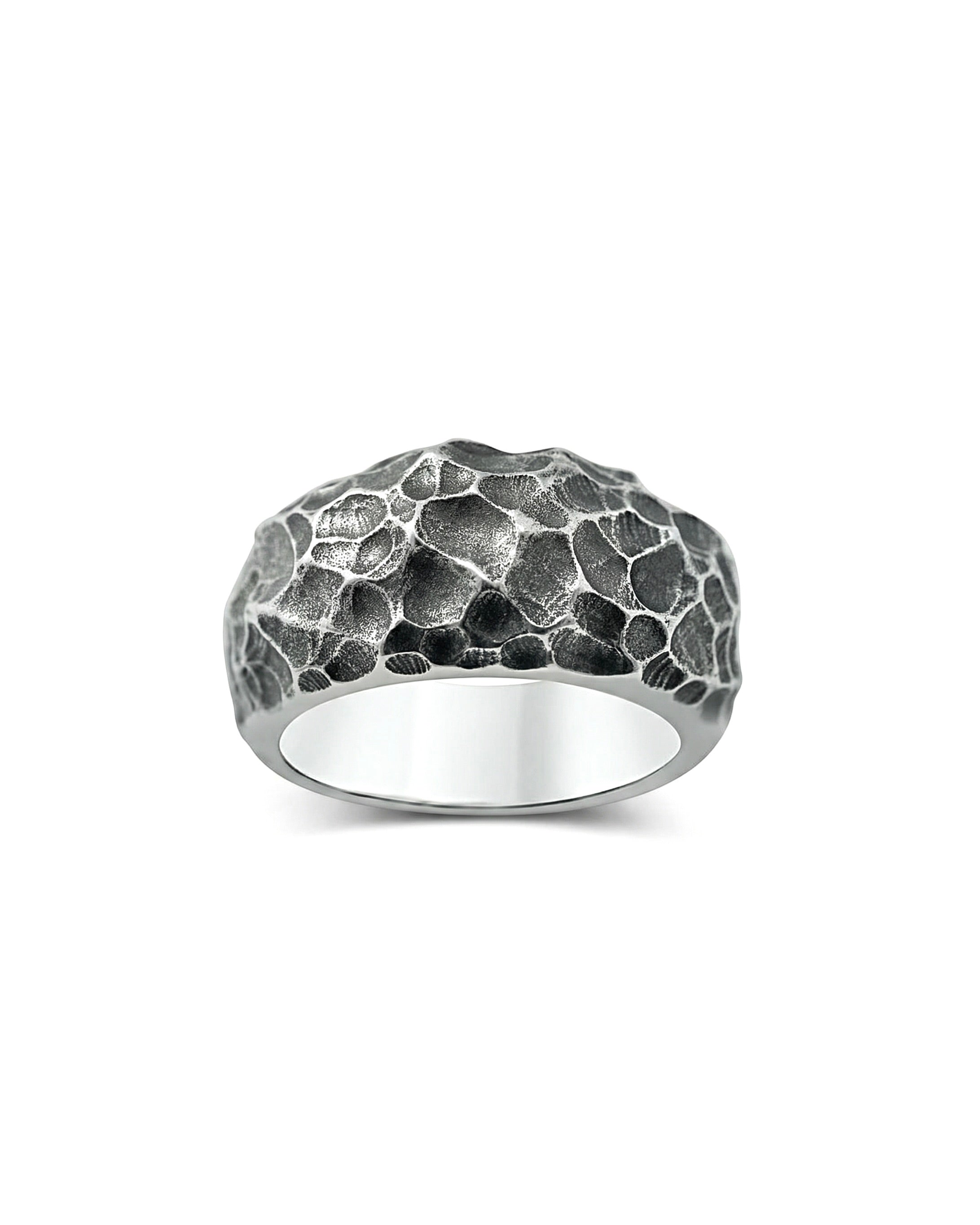 LUNAR — Cratered Texture Band | Solid Sterling Silver