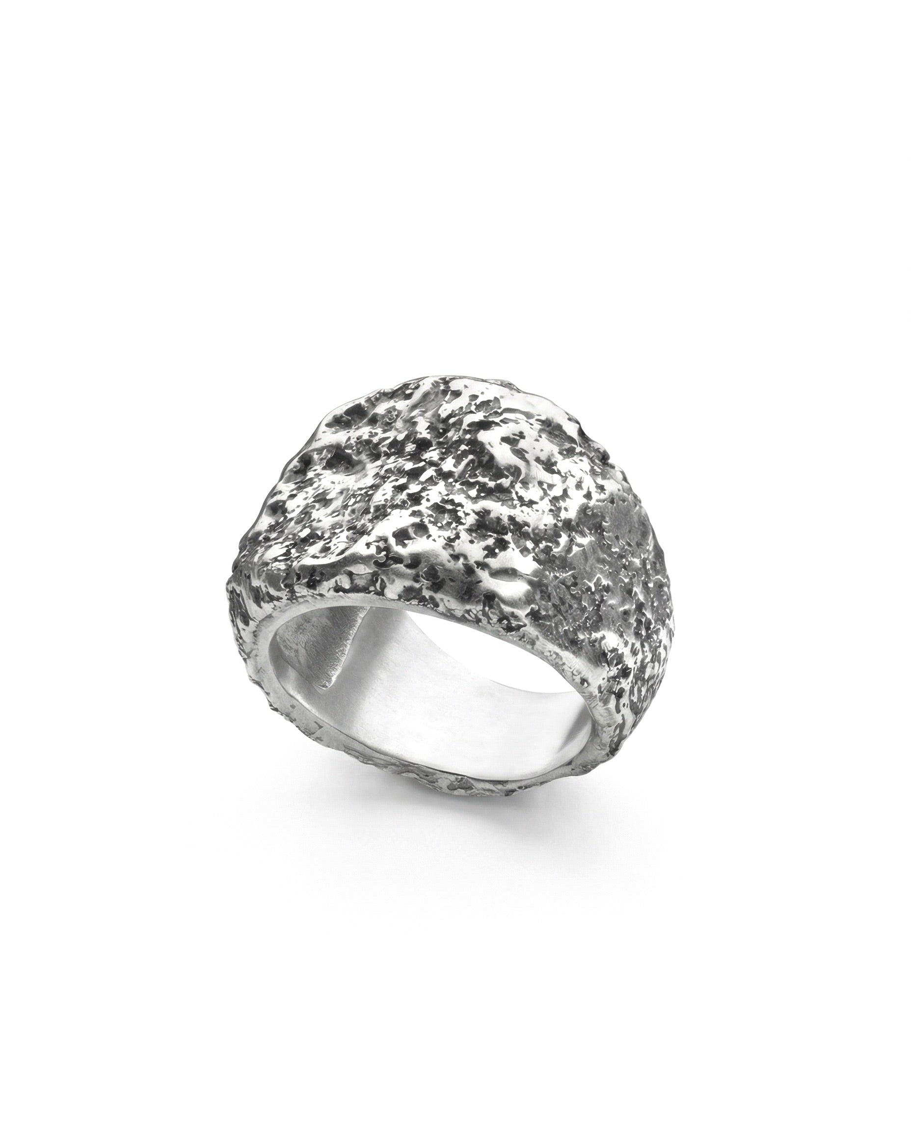 BASALT — Raw Oxidized Signet | Solid Sterling Silver