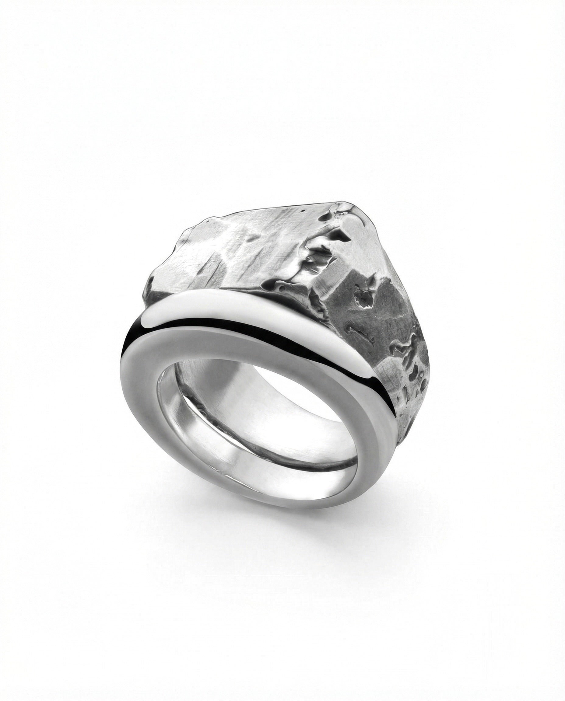 DUO — Raw Fusion Stack (Set of 2) | Solid Sterling Silver