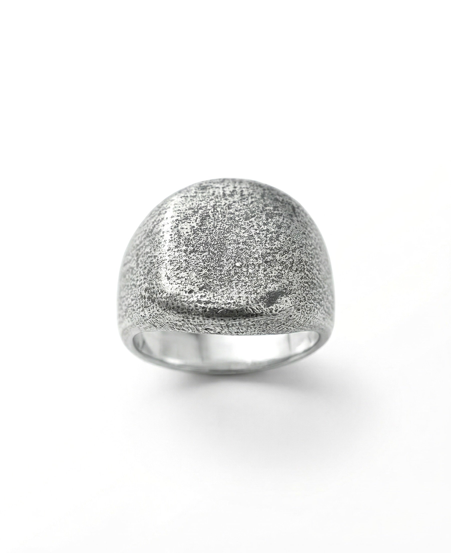 ASH — Oxidized Raw Signet | Solid Sterling Silver