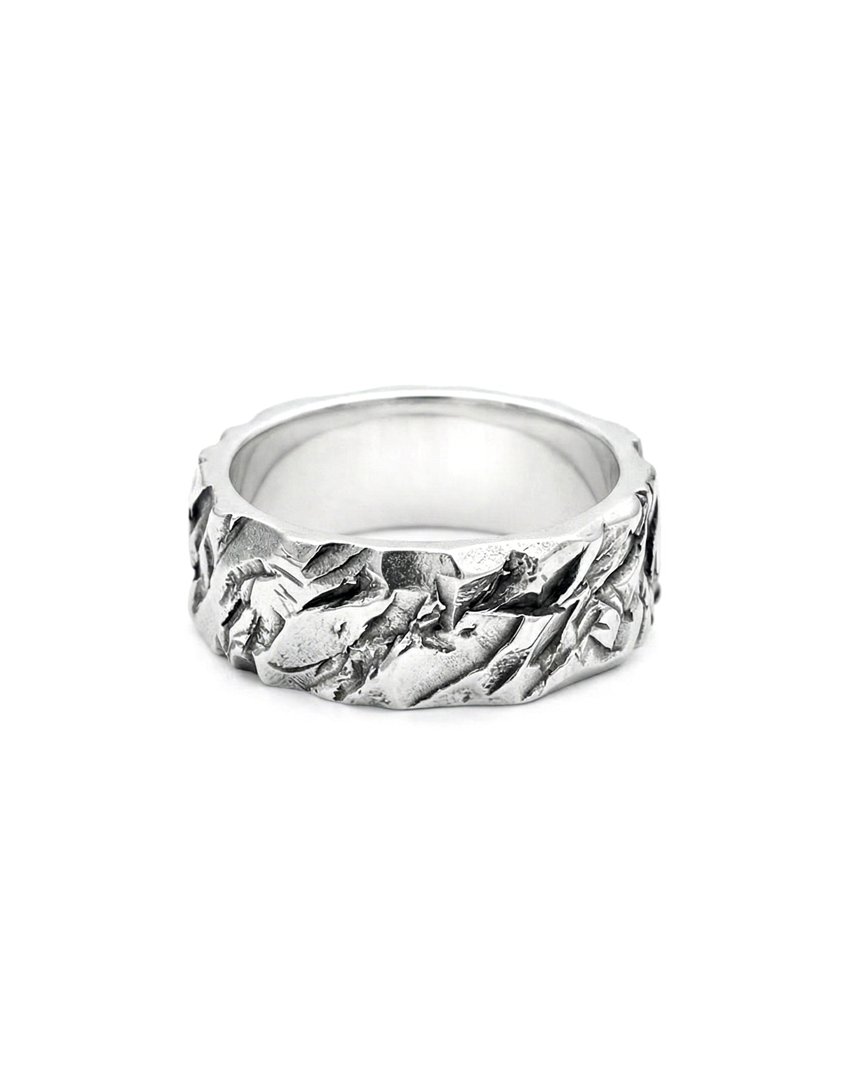 RIDGE — Brutalist Texture Band | Solid Sterling Silver