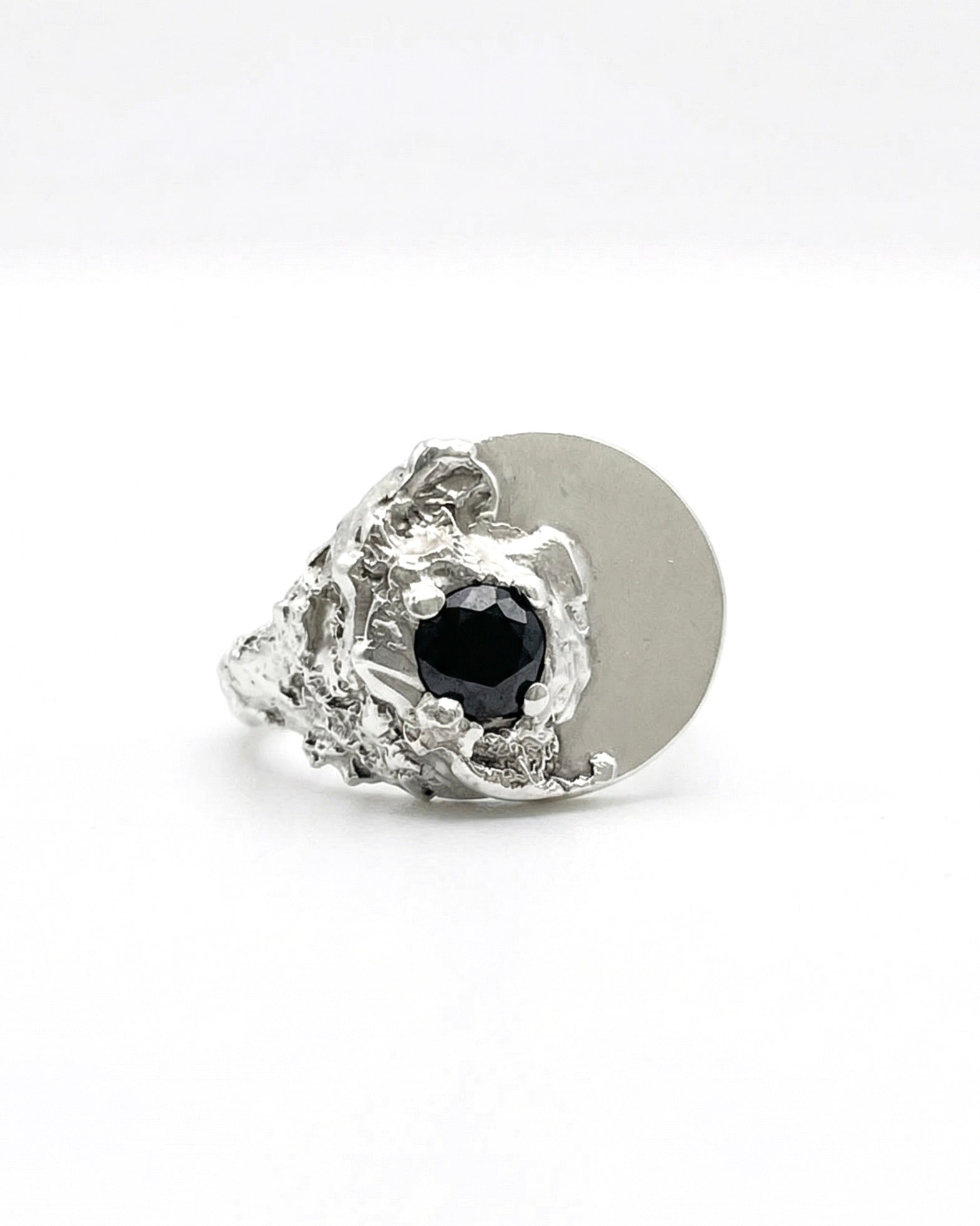 VOID — Raw Onyx Monolith | Solid Sterling Silver