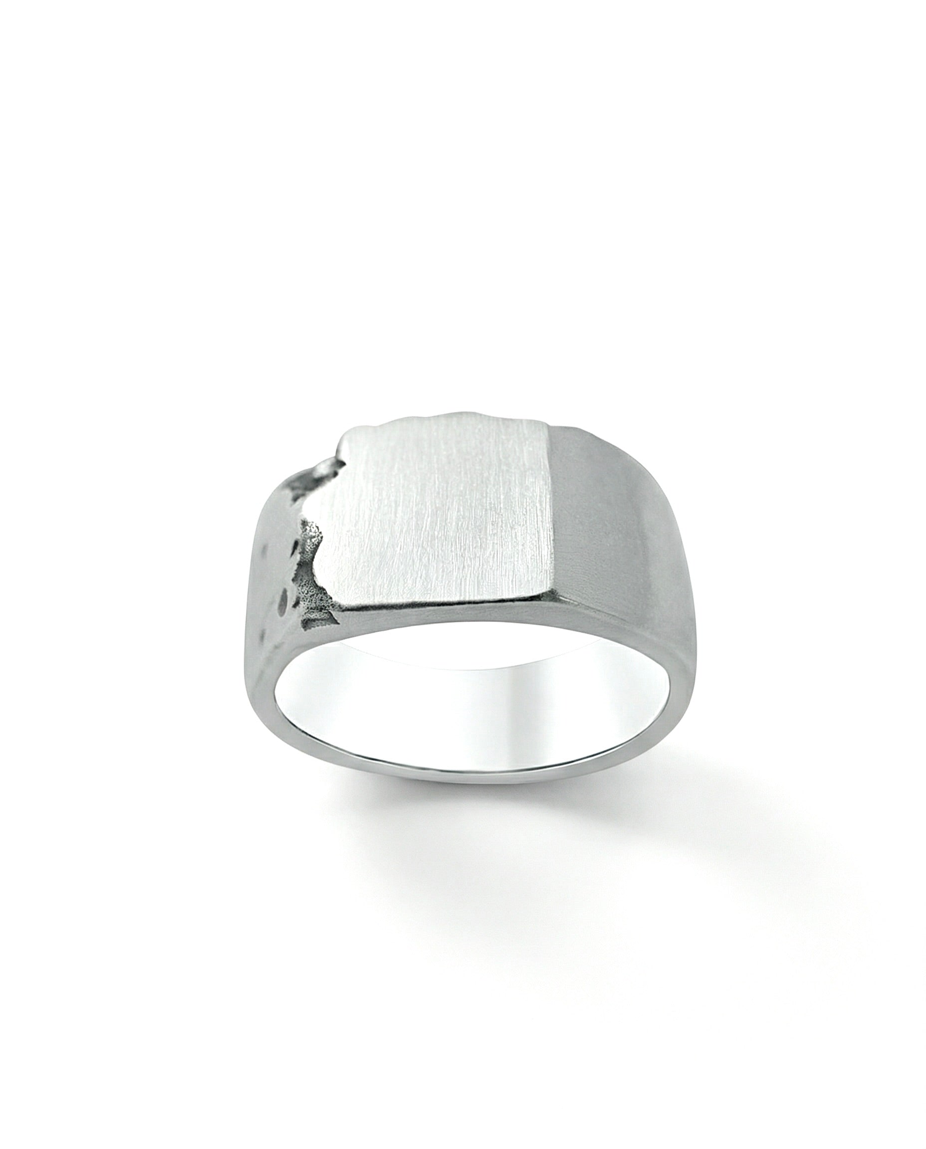 STRATA — Textured Face Signet Ring | Solid Sterling Silver