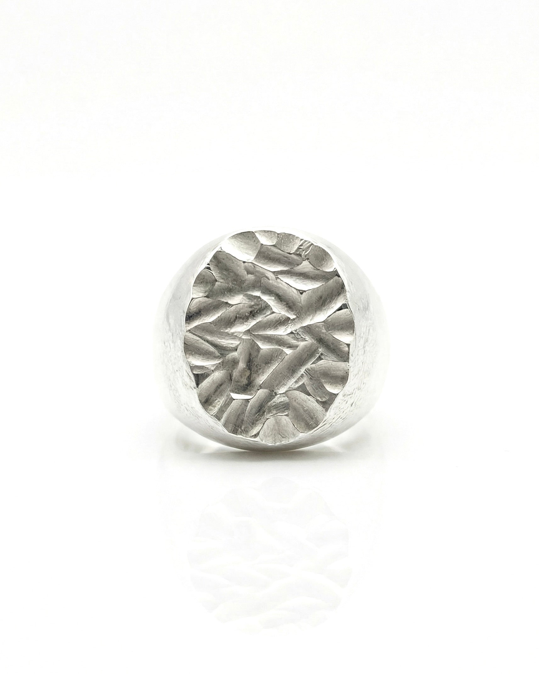 BASTION — Heavy Diamond-Carved Signet | Solid Sterling Silver