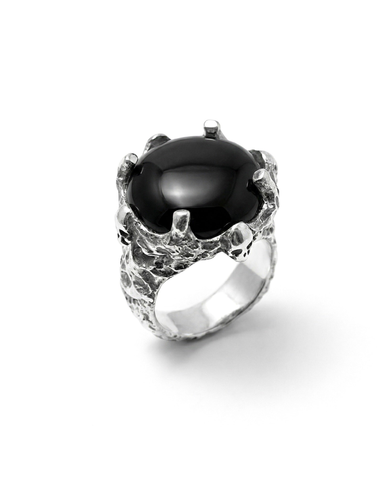 EREBUS — Onyx Skull Signet | Solid Sterling Silver