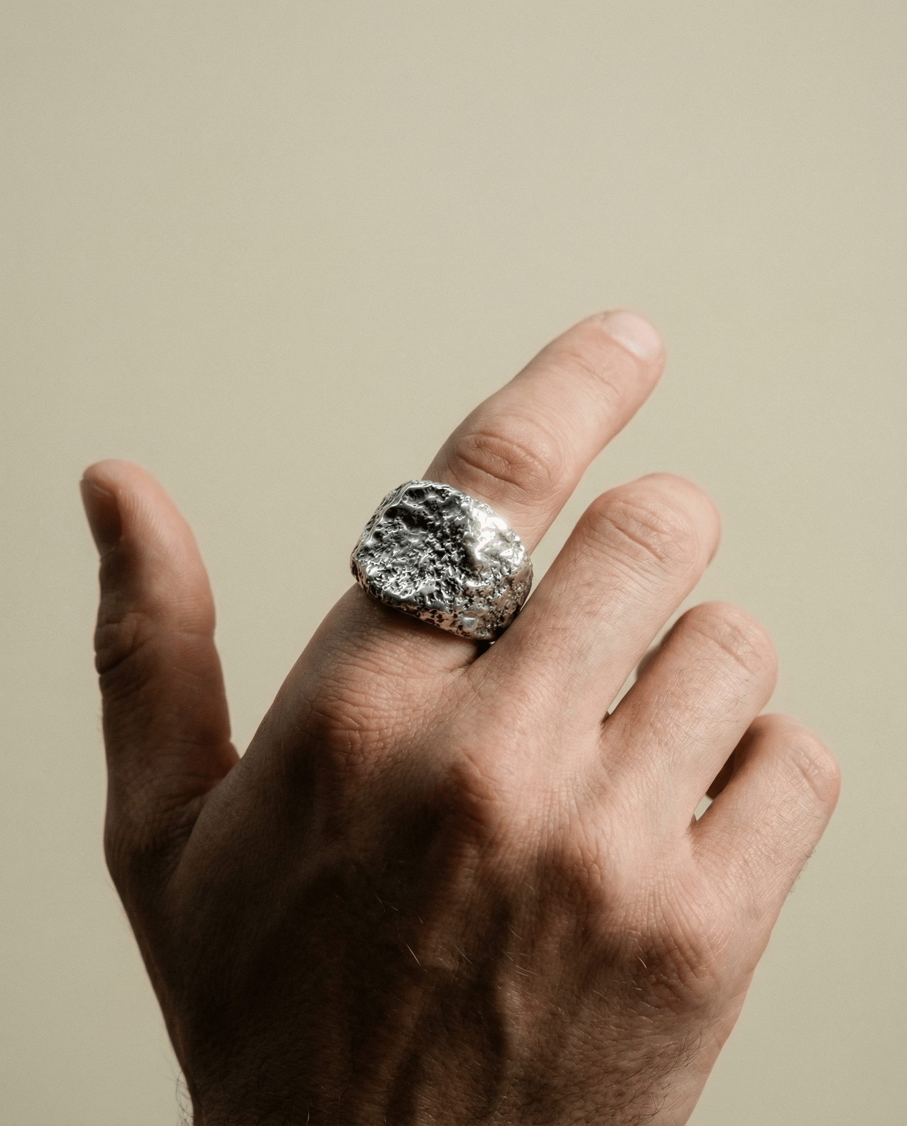 BASALT — Raw Oxidized Signet | Solid Sterling Silver Black Rock Jewel BASALT Raw Oxidized Signet Ring | Black Rock Jewel ring