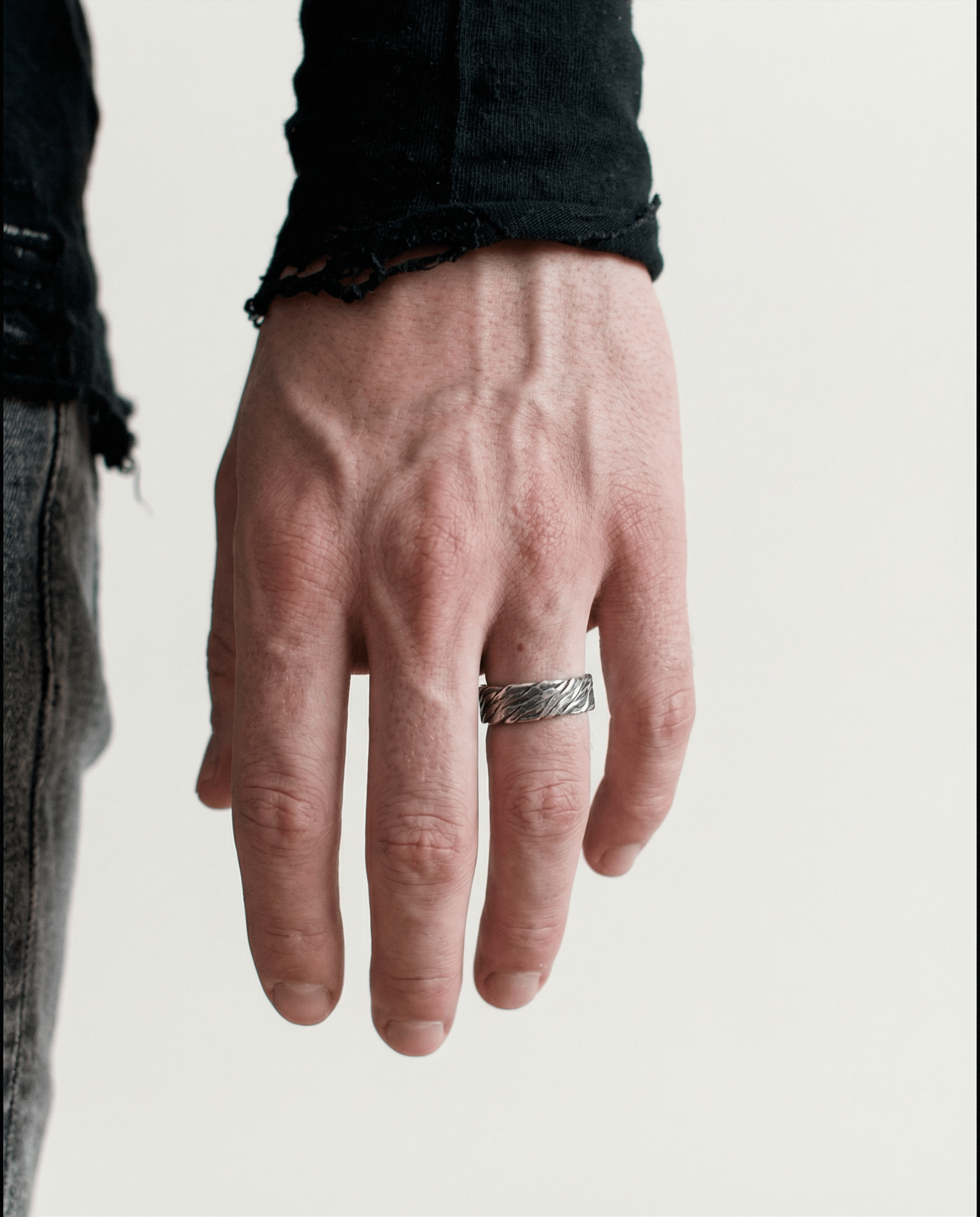 CANYON — Deep Carved Band | Solid Sterling Silver Black Rock Jewel CANYON Deep Carved Band Ring | Black Rock Jewel ring