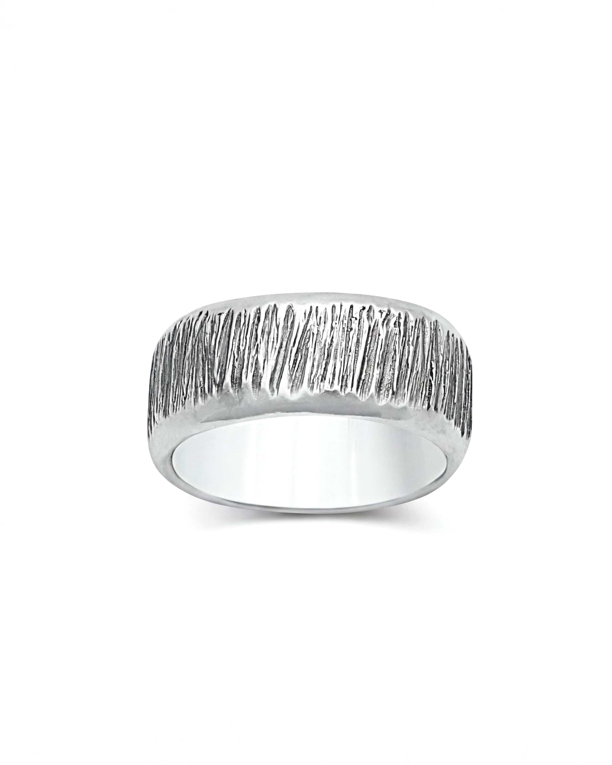 CHISEL — Sculpted Texture Band | Solid Sterling Silver Black Rock Jewel CHISEL Sculpted Texture Band | Black Rock Jewel ring