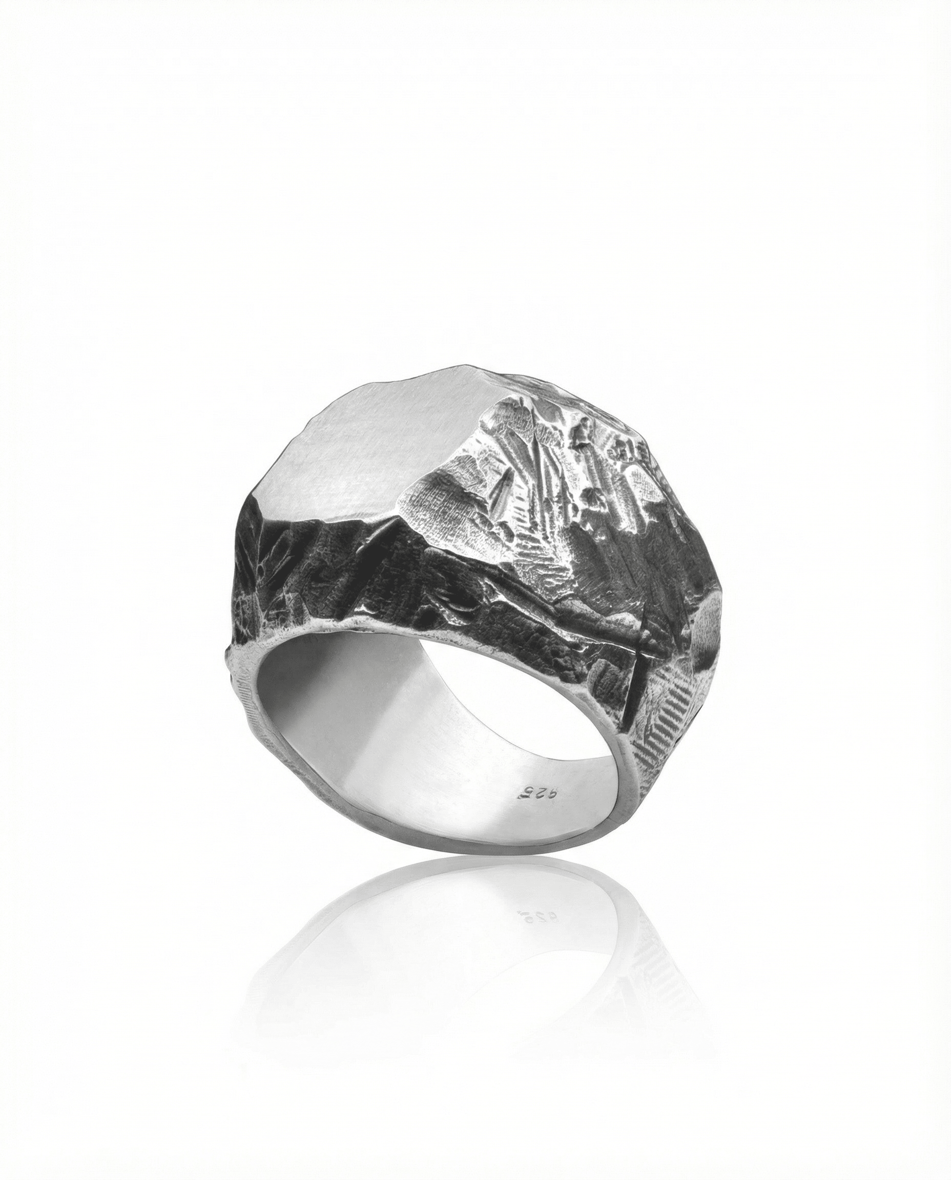 CORE — Signature Raw Rock Signet | Solid Sterling Silver Black Rock Jewel CORE Raw Rock Signet Ring | Black Rock Jewel ring