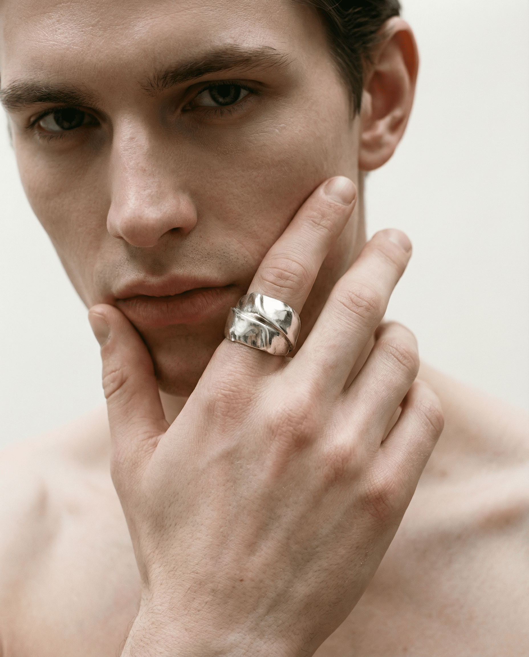 DRAPE — Crushed Fabric Texture Band | Solid Sterling Silver Black Rock Jewel DRAPE Crushed Fabric Texture Band | Black Rock Jewel ring