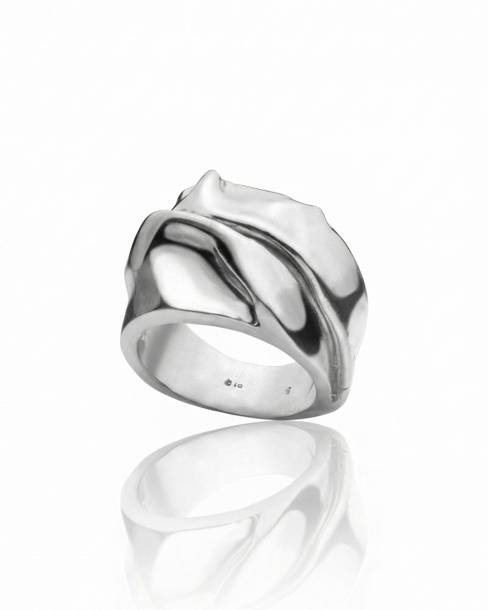 DRAPE — Crushed Fabric Texture Band | Solid Sterling Silver Black Rock Jewel DRAPE Crushed Fabric Texture Band | Black Rock Jewel ring