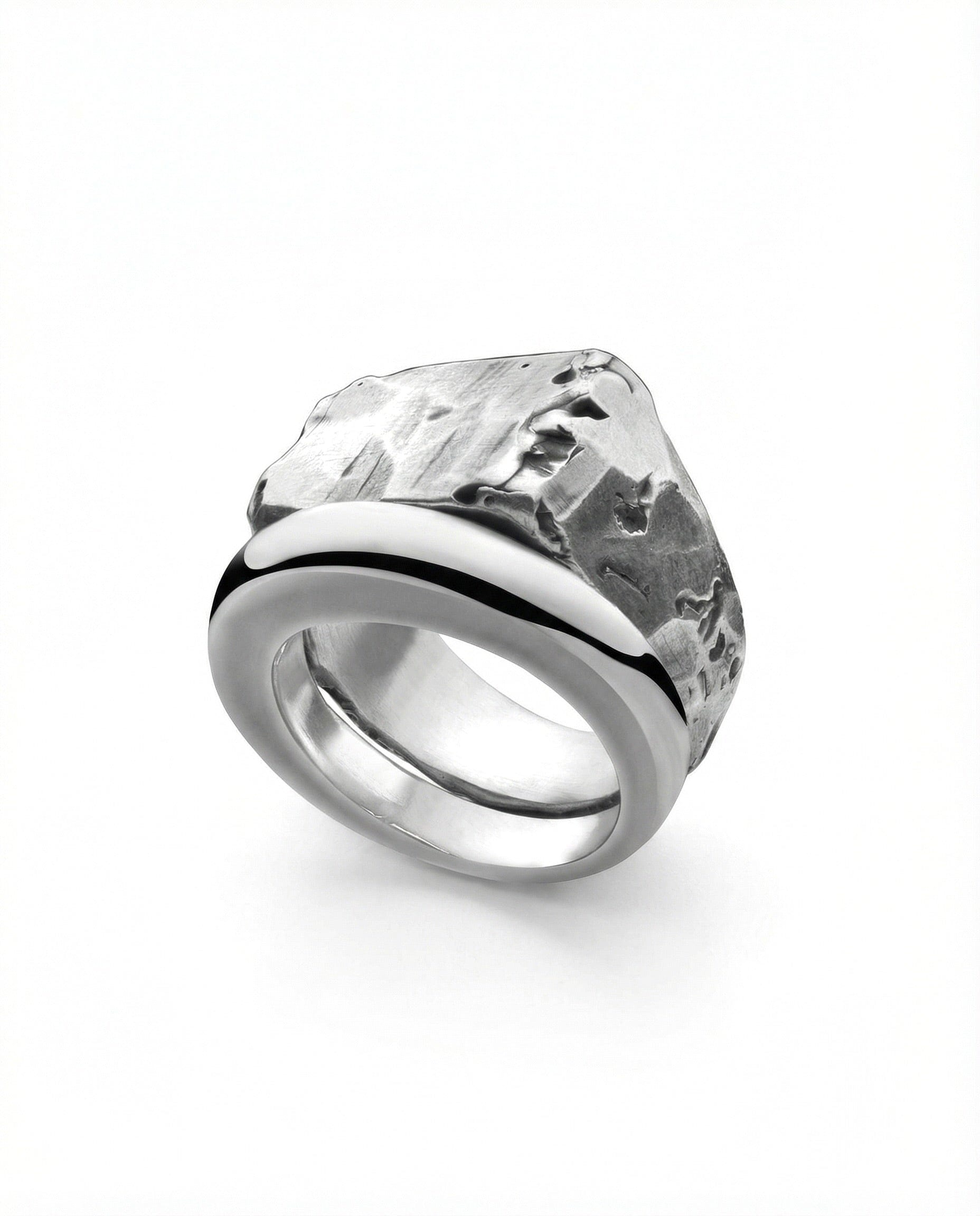 DUO — Raw Fusion Stack (Set of 2) | Solid Sterling Silver Black Rock Jewel DUO Raw Fusion Stack Set of 2 | Black Rock Jewel ring