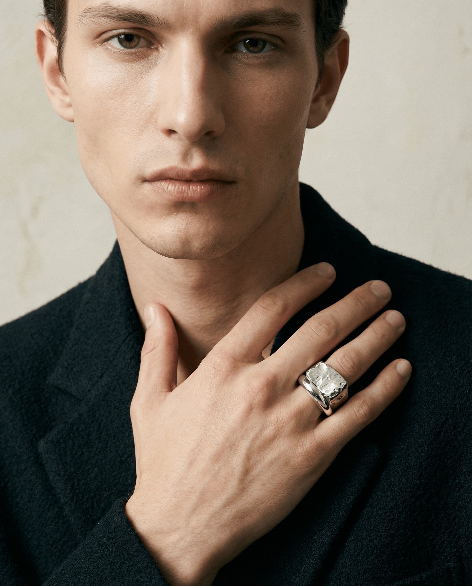 DUO — Raw Fusion Stack (Set of 2) | Solid Sterling Silver Black Rock Jewel DUO Raw Fusion Stack Set of 2 | Black Rock Jewel ring