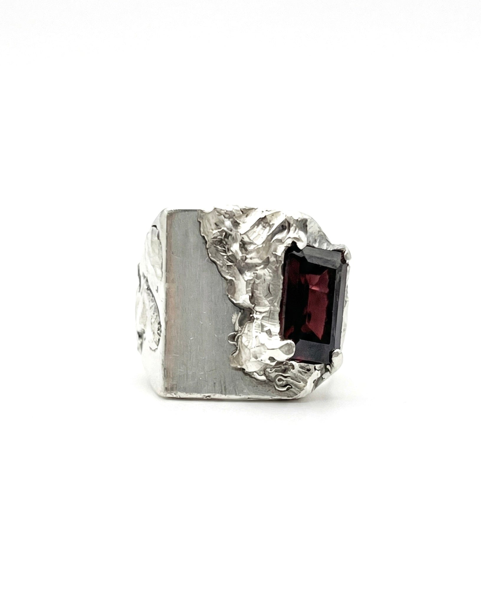 EMBER — Red Garnet Signet | Solid Sterling Silver Black Rock Jewel EMBER Red Garnet Signet Ring | Black Rock Jewel ring