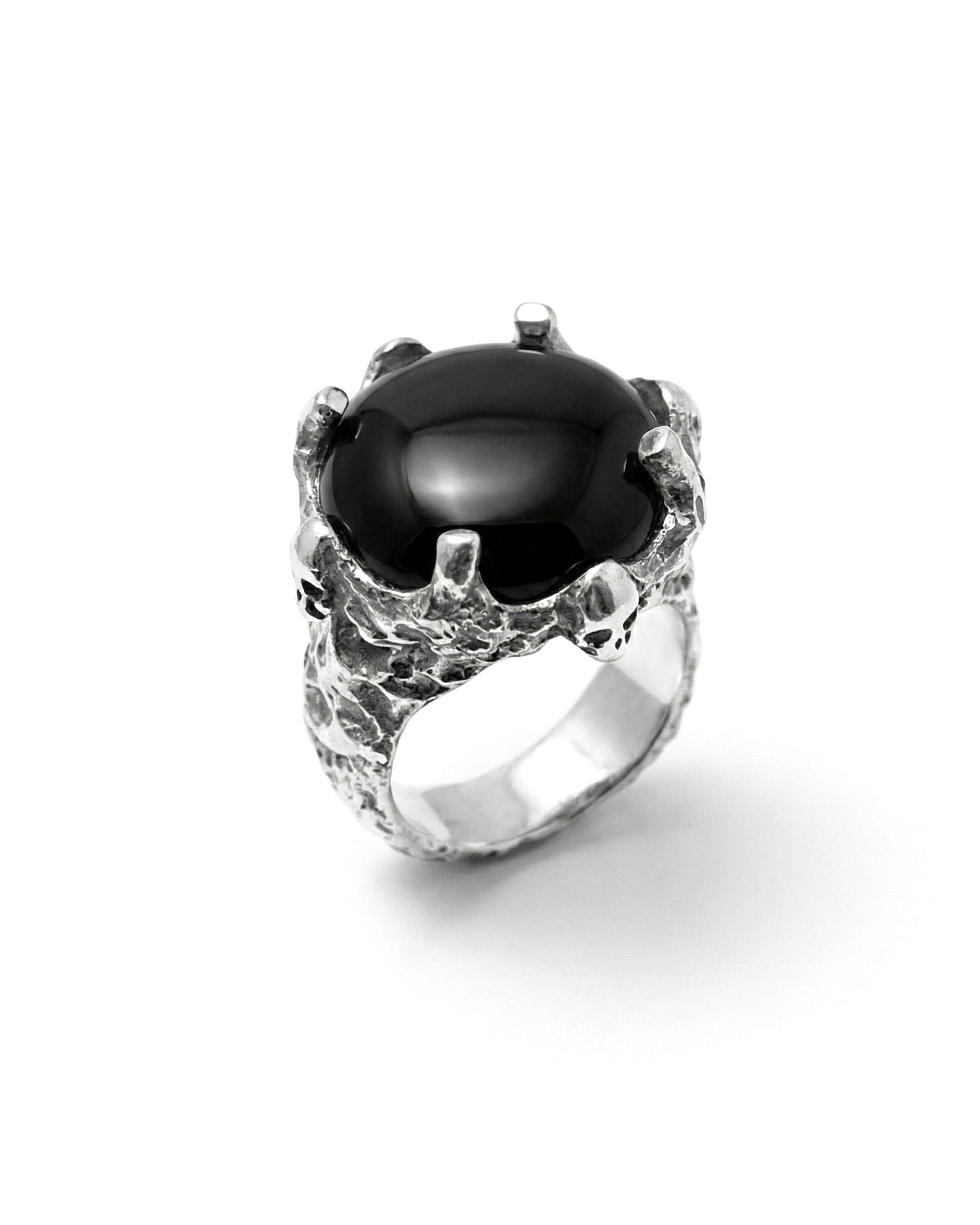 EREBUS — Onyx Skull Signet | Solid Sterling Silver Black Rock Jewel EREBUS Onyx Skull Signet Ring | Black Rock Jewel ring
