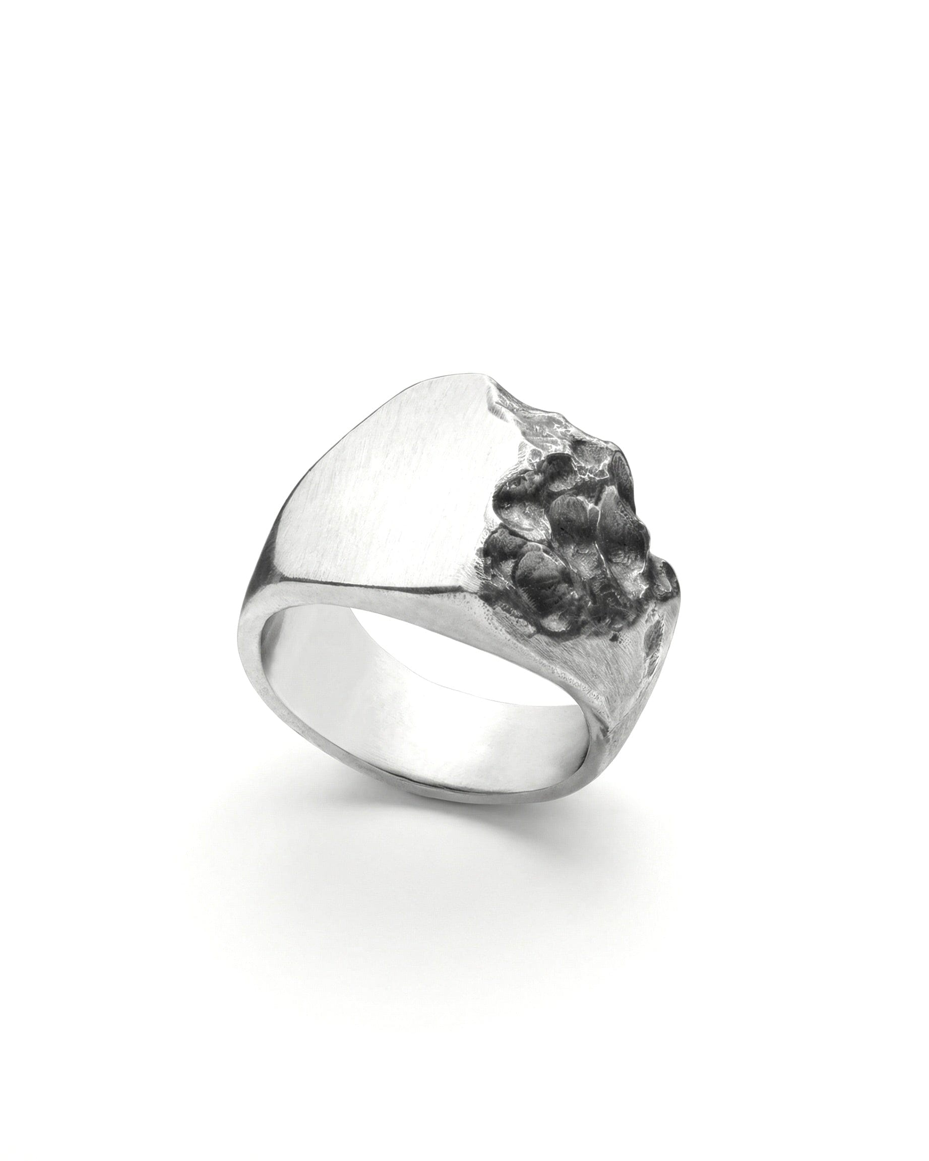FISSURE — Fragmented Rock Signet | Solid Sterling Silver Black Rock Jewel FISSURE Fragmented Rock Signet | Black Rock Jewel ring