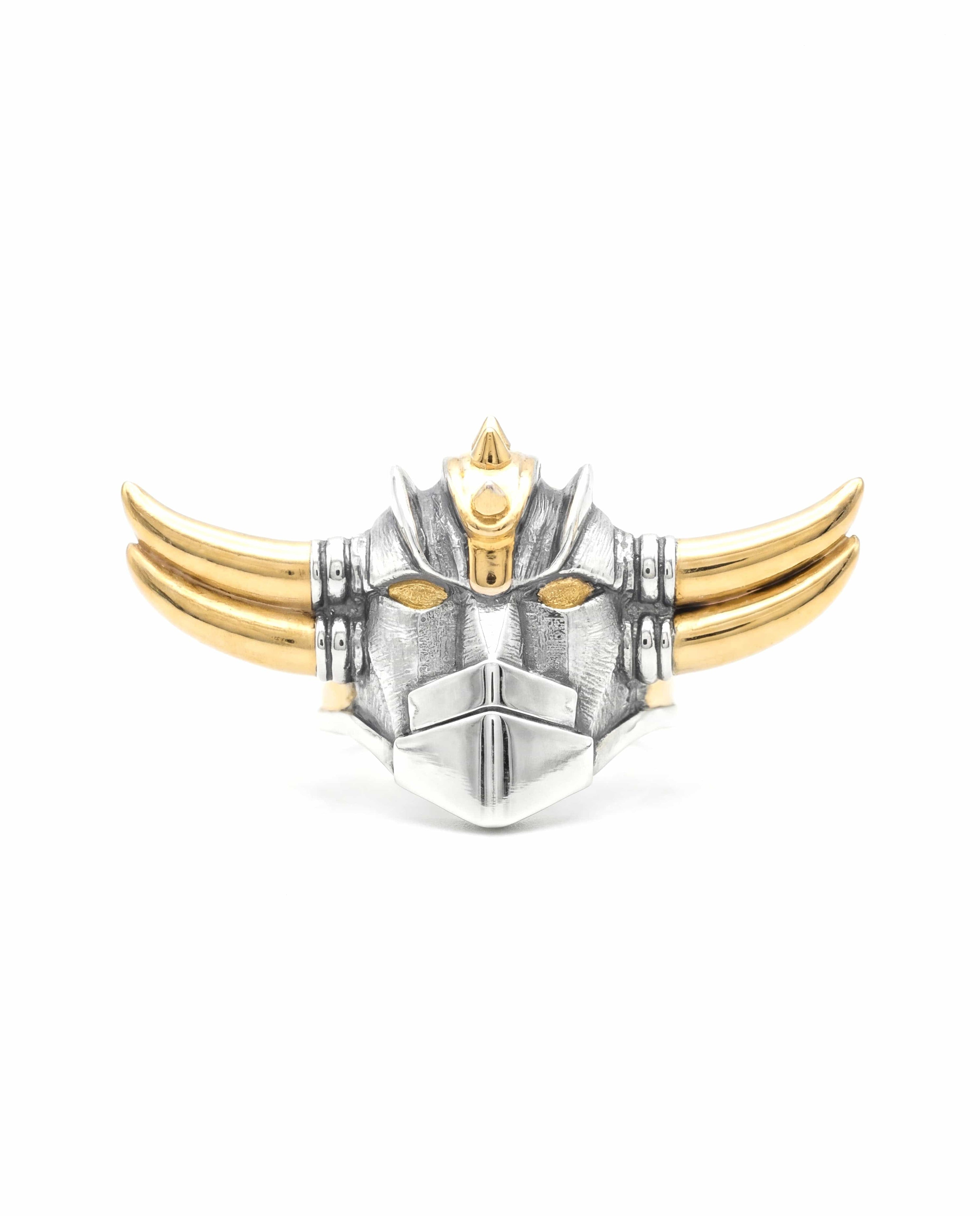 GRENDIZER — Anime Tribute Signet | Gold Plated Sterling Silver Black Rock Jewel GRENDIZER Anime Tribute Signet | Black Rock Jewel ring