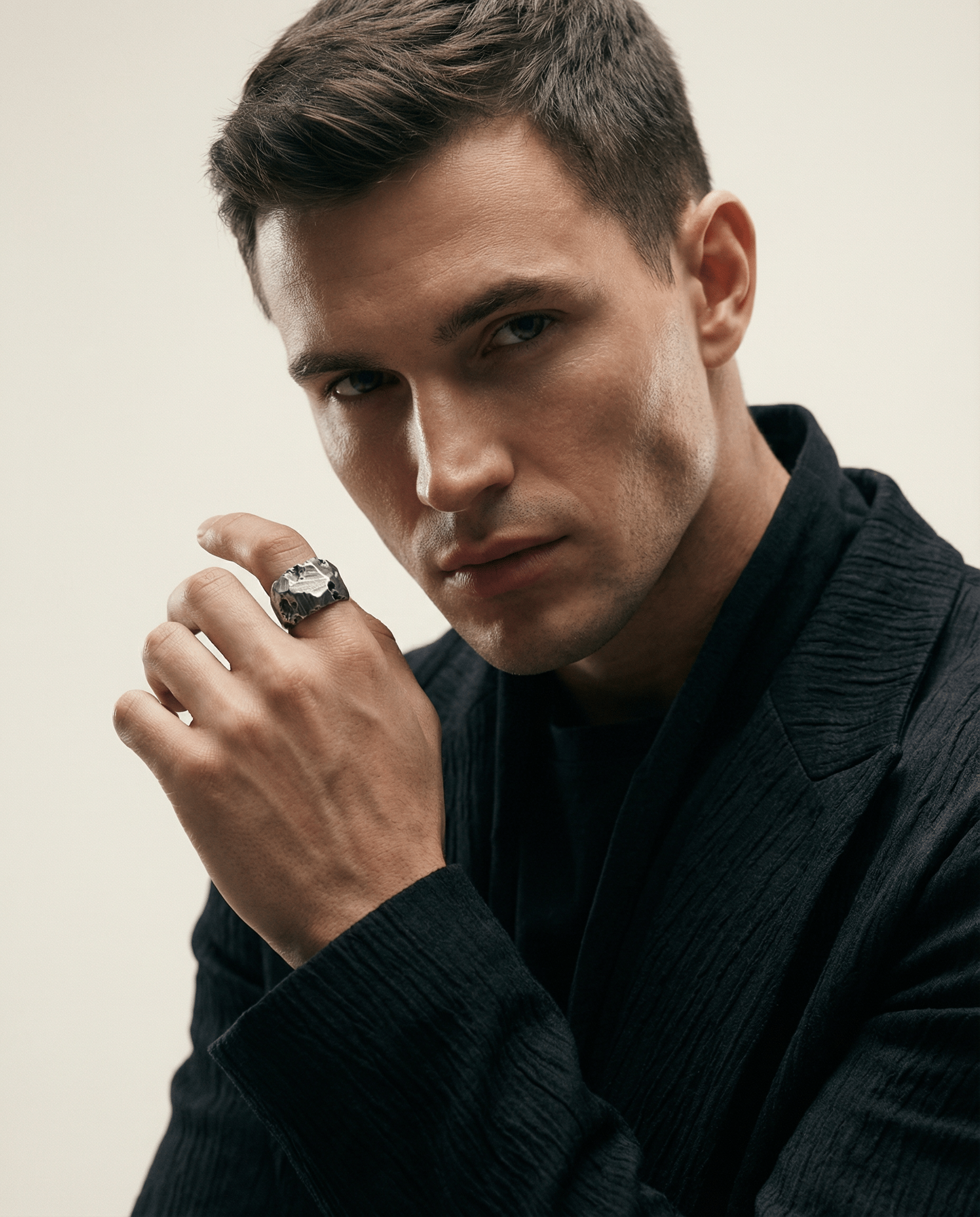 GROOVE — Deep Carved Band | Solid Sterling Silver Black Rock Jewel GROOVE Deep Carved Band Ring | Black Rock Jewel ring