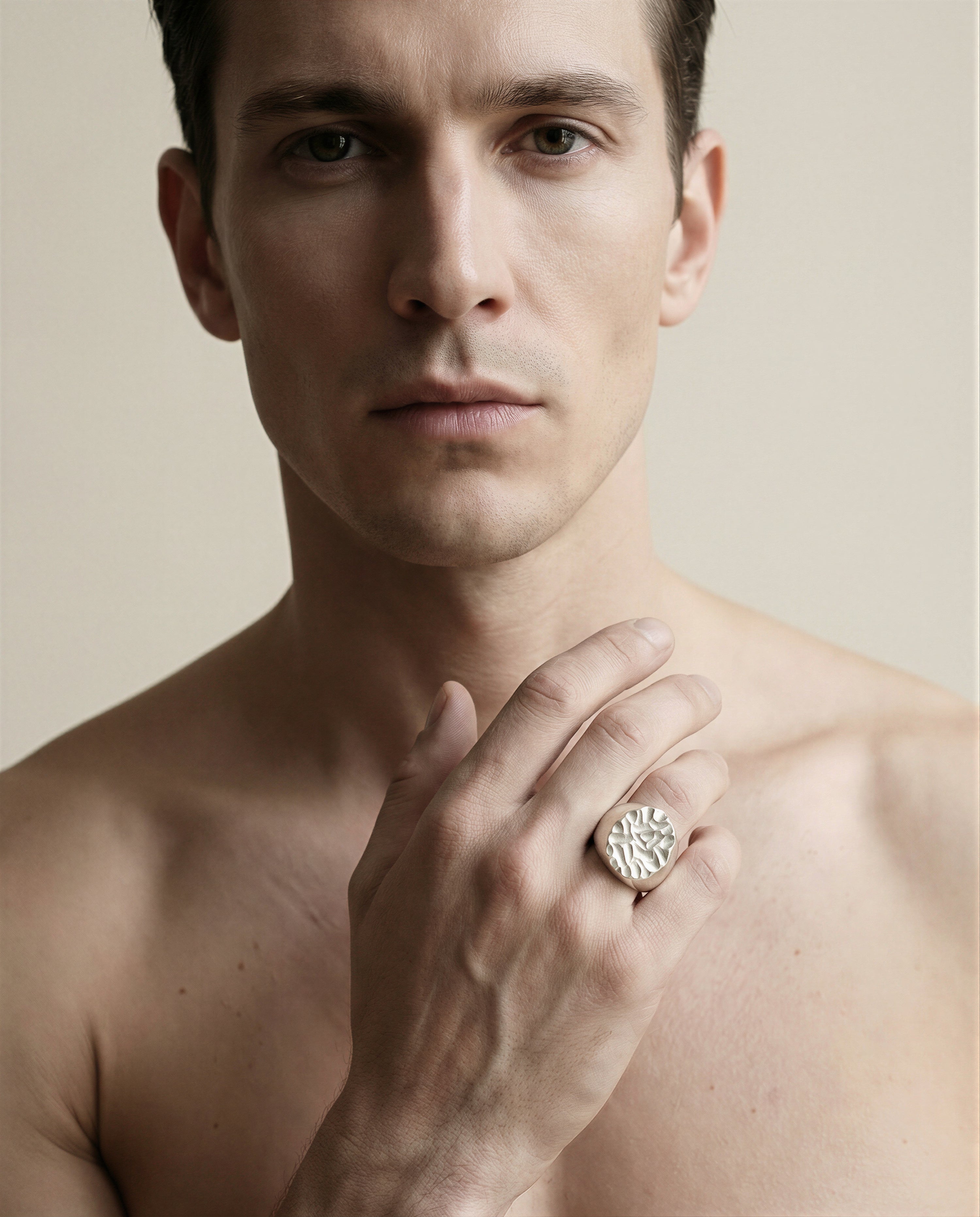 BASTION — Heavy Diamond-Carved Signet | Solid Sterling Silver