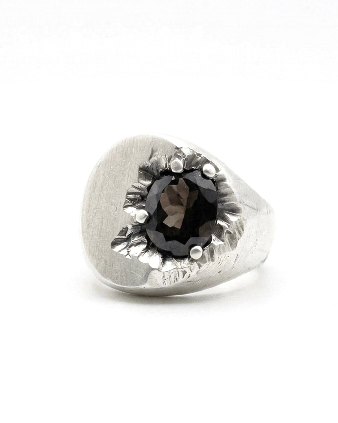 HAZE — Heavy Smoky Quartz Signet | Solid Sterling Silver Black Rock Jewel HAZE Heavy Smoky Quartz Signet | Black Rock Jewel ring