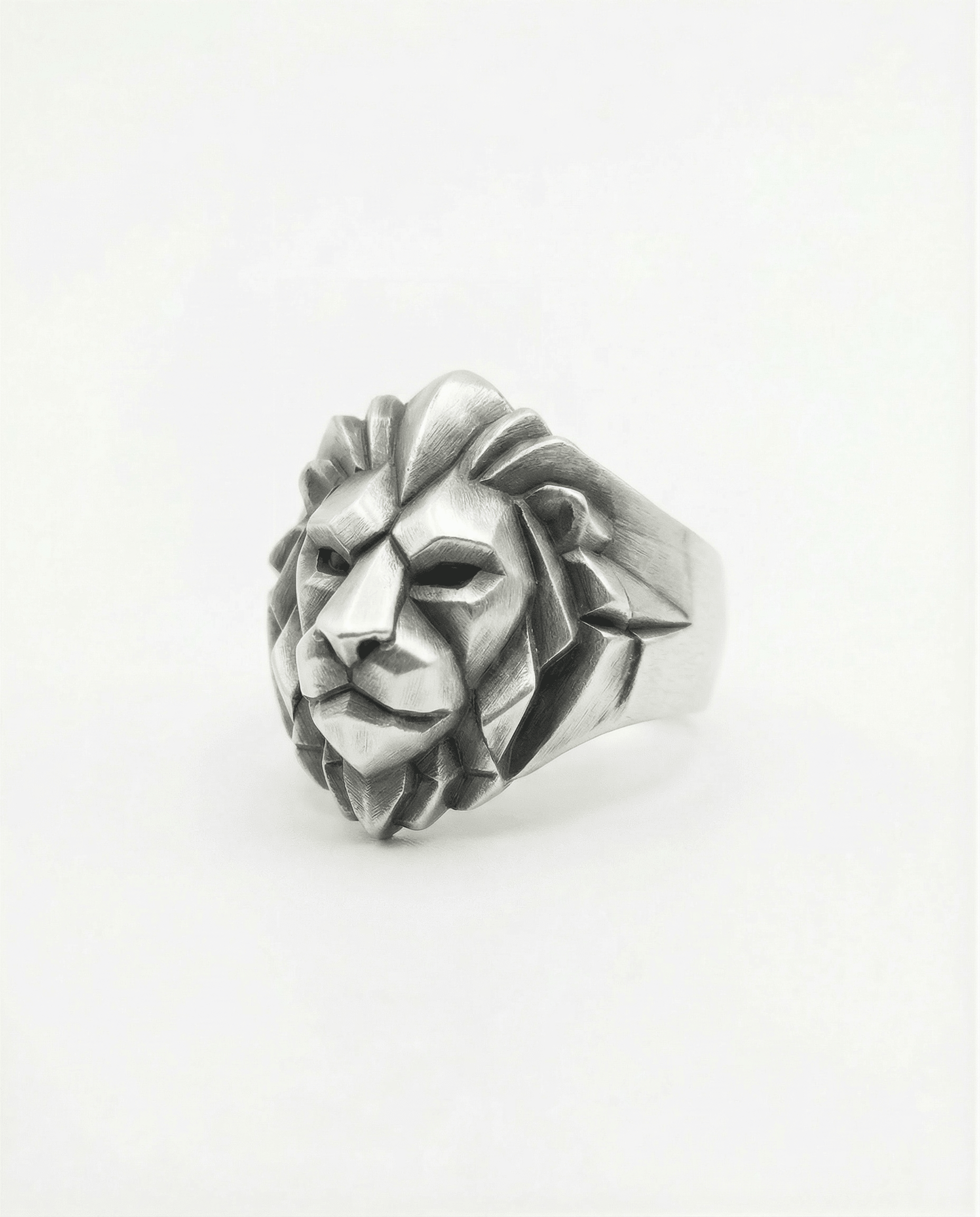 Lion Head Signet Ring for Men | Hand-Carved 925 Sterling Silver | NEMEA Black Rock Jewel NEMEA Hand-Carved Lion Signet Ring for Men | Black Rock Jewel ring