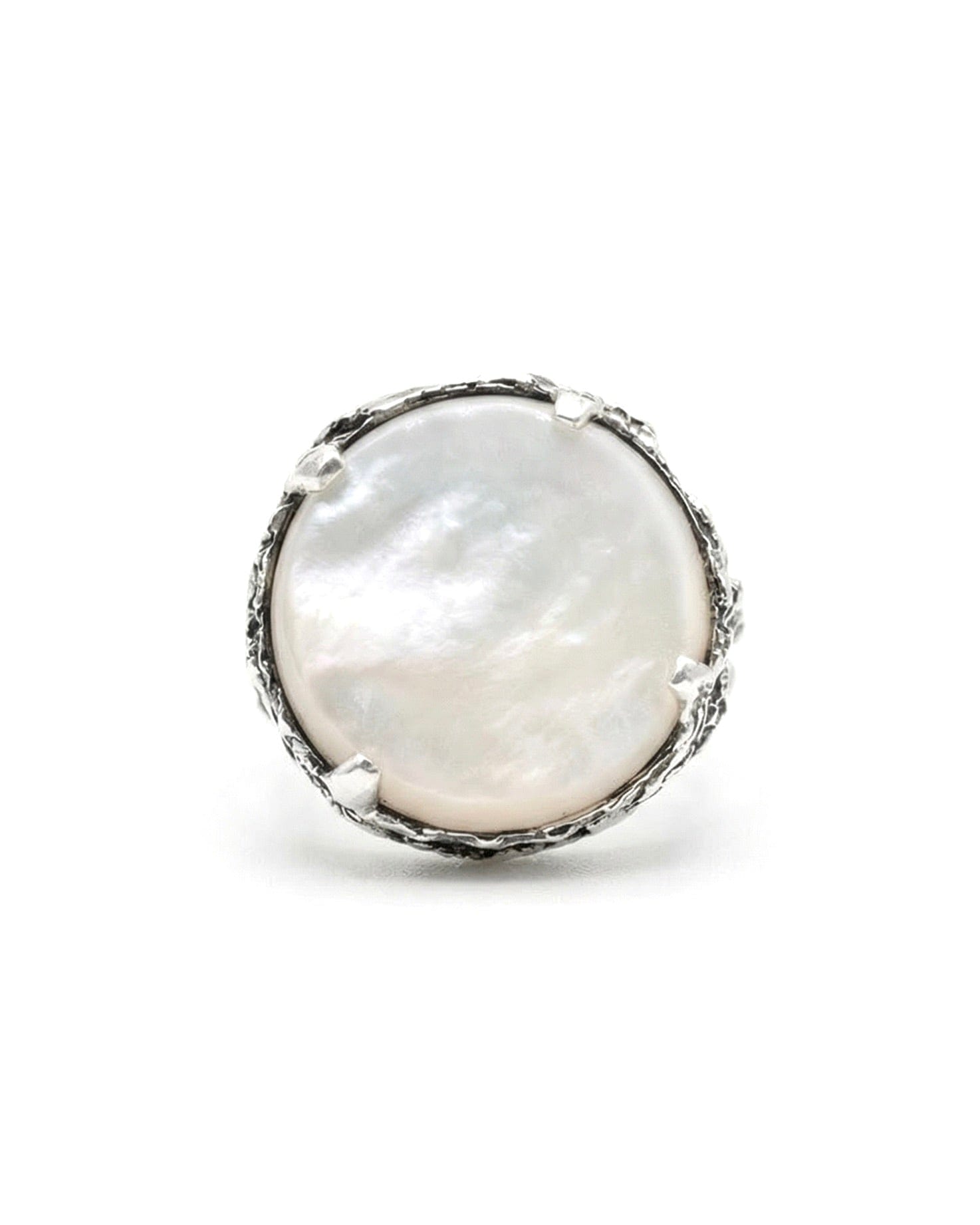 LUNA — Iridescent Mother of Pearl Signet | Solid Sterling Silver Black Rock Jewel LUNA Mother of Pearl Signet Ring | Black Rock Jewel ring