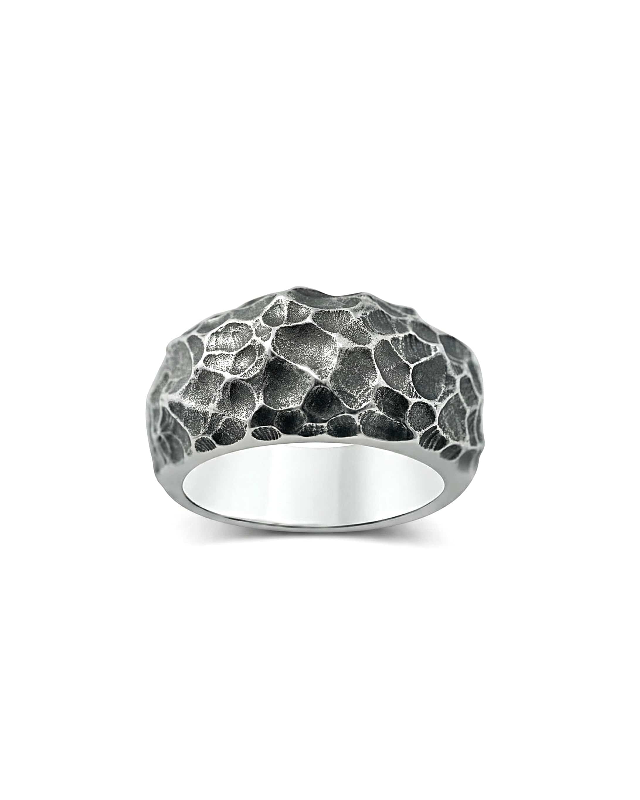 LUNAR — Cratered Texture Band | Solid Sterling Silver Black Rock Jewel LUNAR Cratered Texture Band | Black Rock Jewel ring