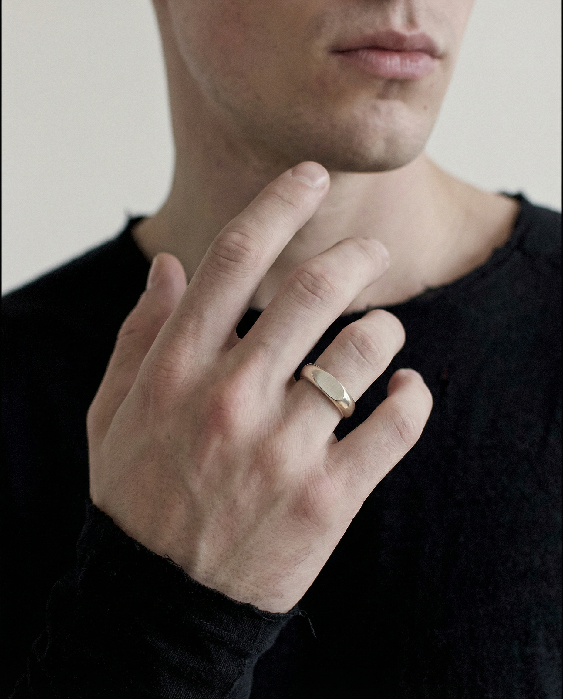 ETHER — Fine Linear Carved Band | Solid Sterling Silver