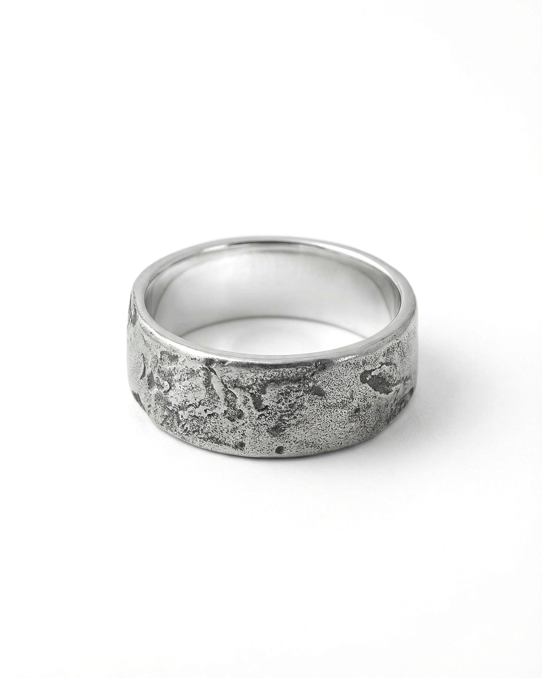 MONOLITH — Raw Texture Band Ring | Solid Silver Black Rock Jewel MONOLITH Raw Texture Band Ring | Black Rock Jewel ring