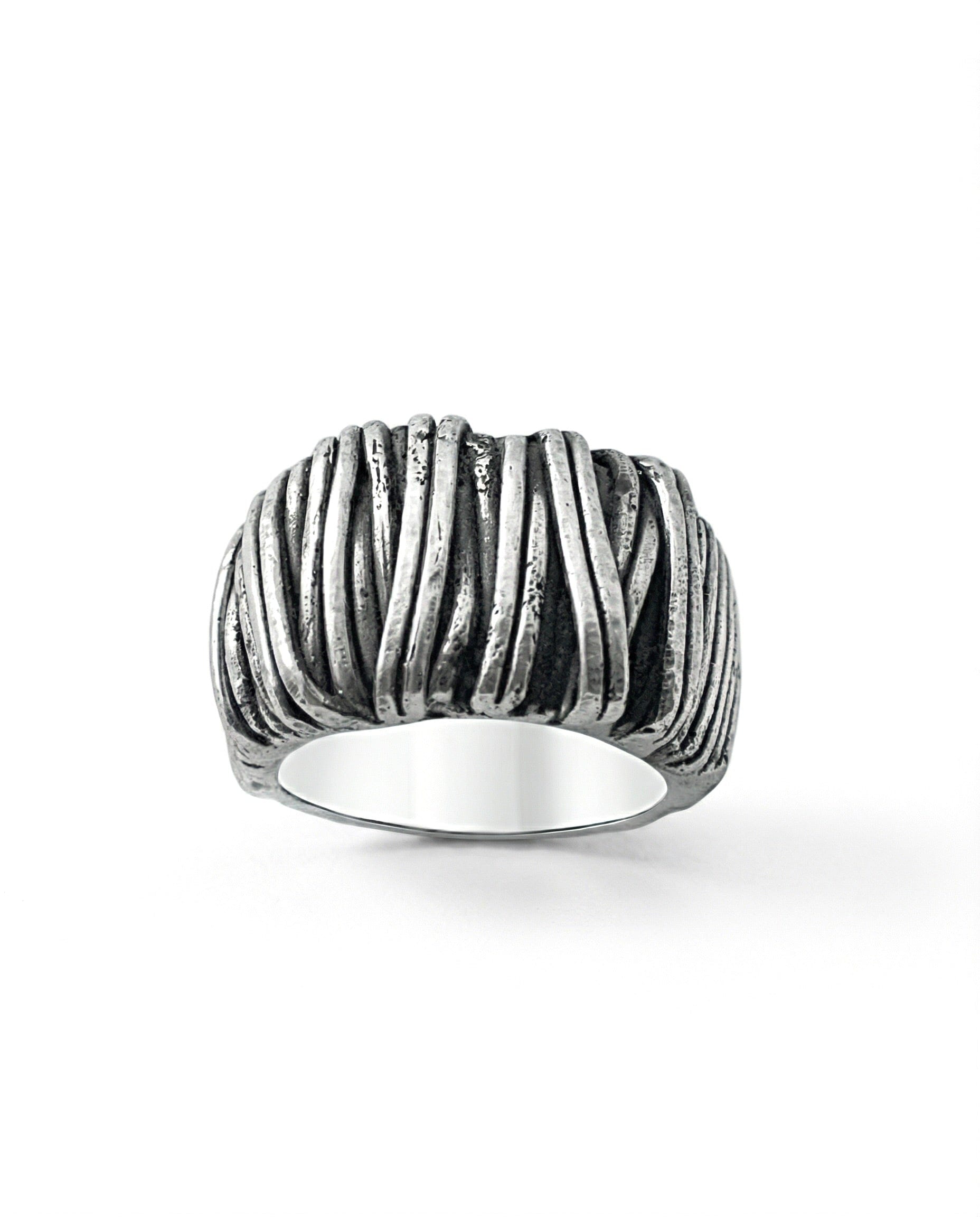 MOORING — Heavy Twisted Rope Band | Solid Sterling Silver Black Rock Jewel MOORING Heavy Twisted Rope Band | Black Rock Jewel ring