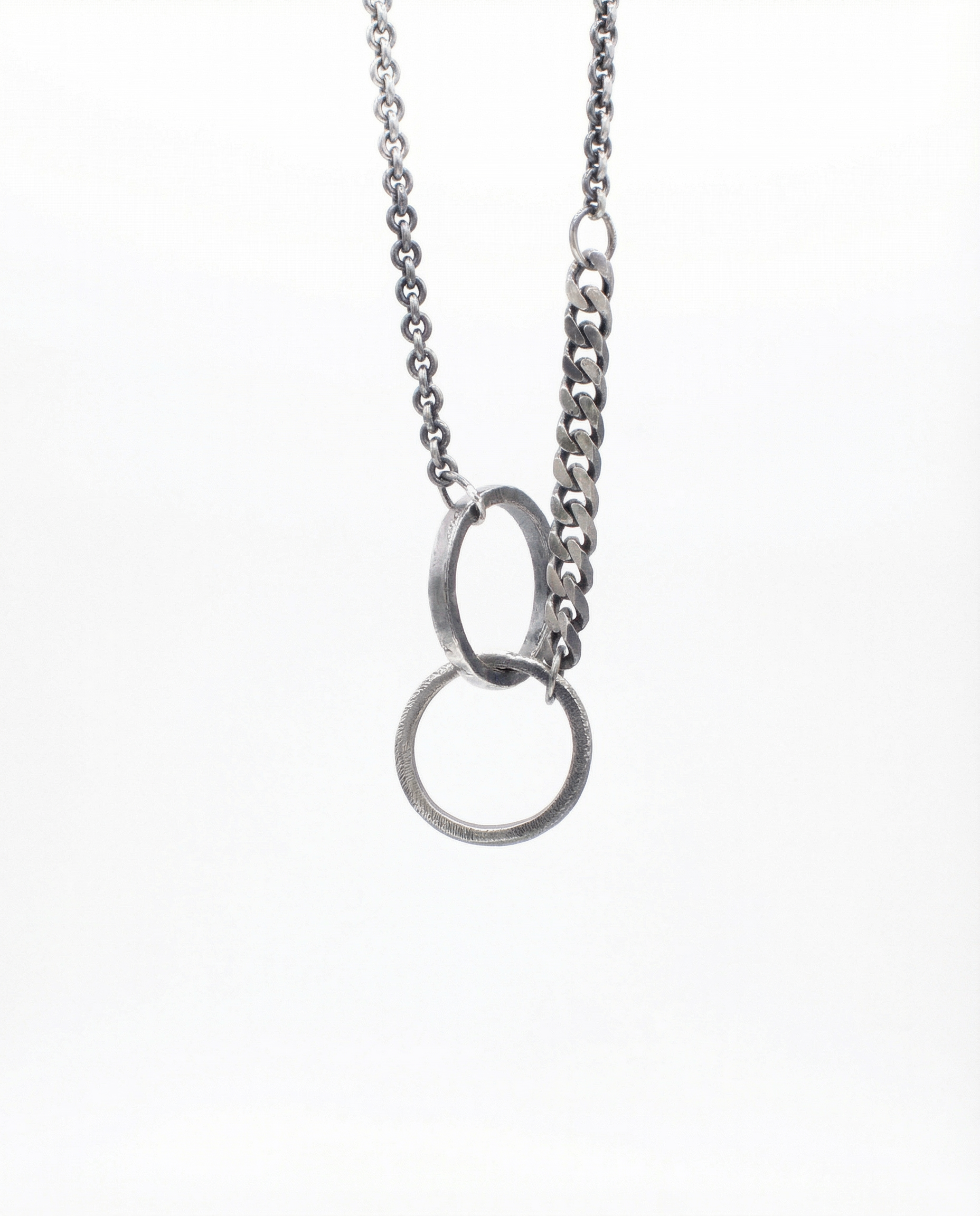 NEXUS Double Ring Pendant Necklace | Black Rock Jewel