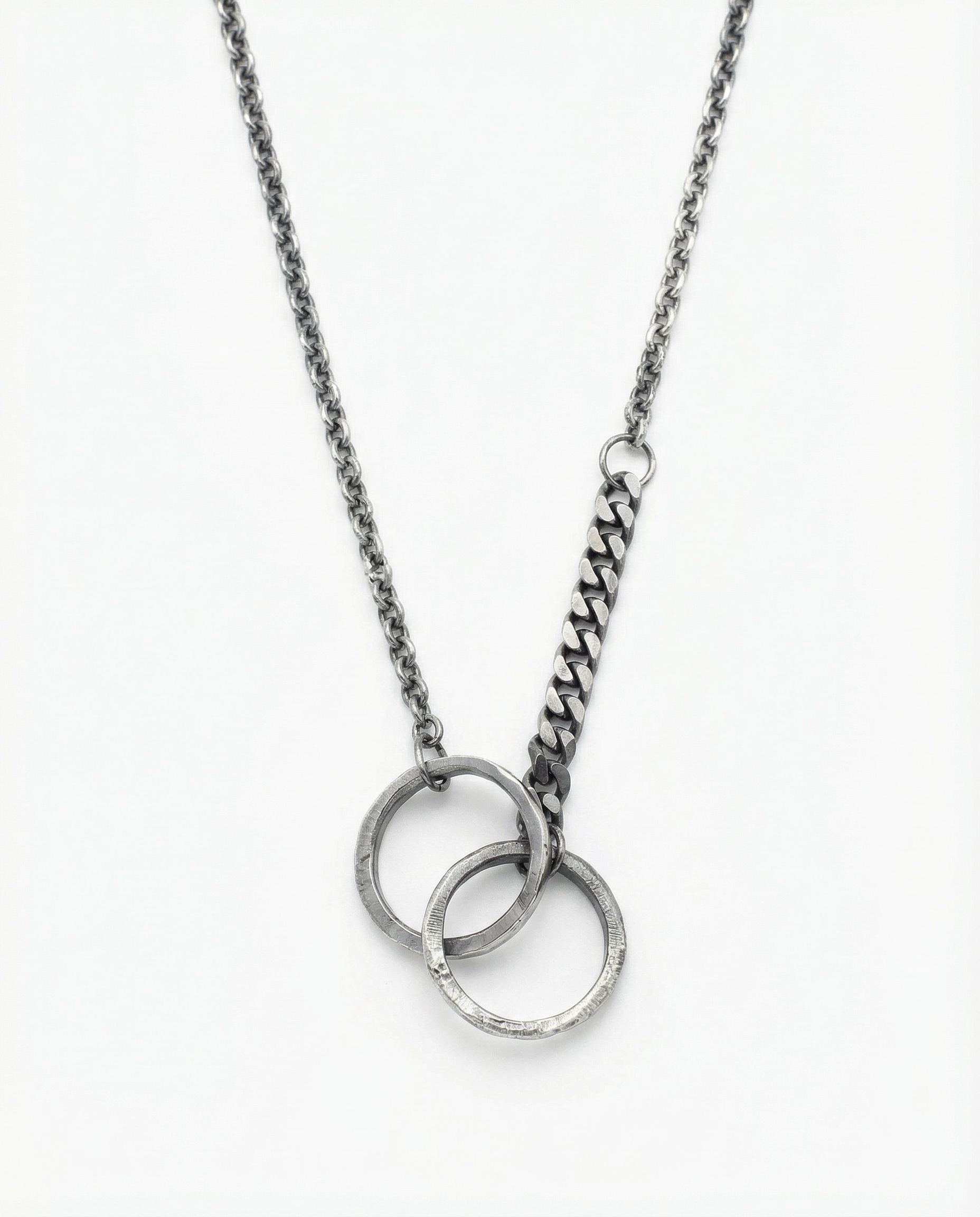 NEXUS — Double Ring Pendant | Solid Sterling Silver