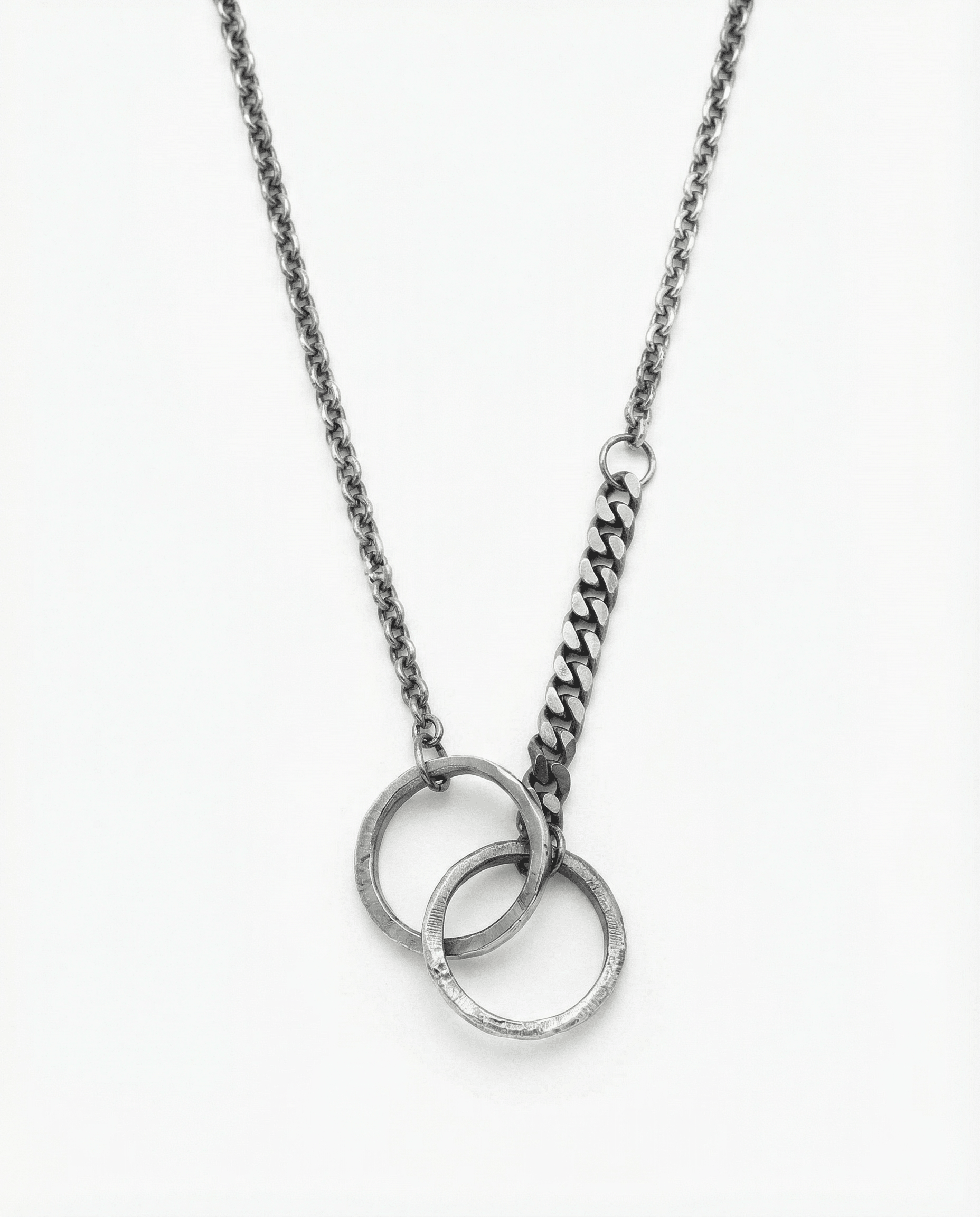 NEXUS — Double Ring Pendant | Solid Sterling Silver Black Rock Jewel NEXUS Double Ring Pendant Necklace | Black Rock Jewel necklaces