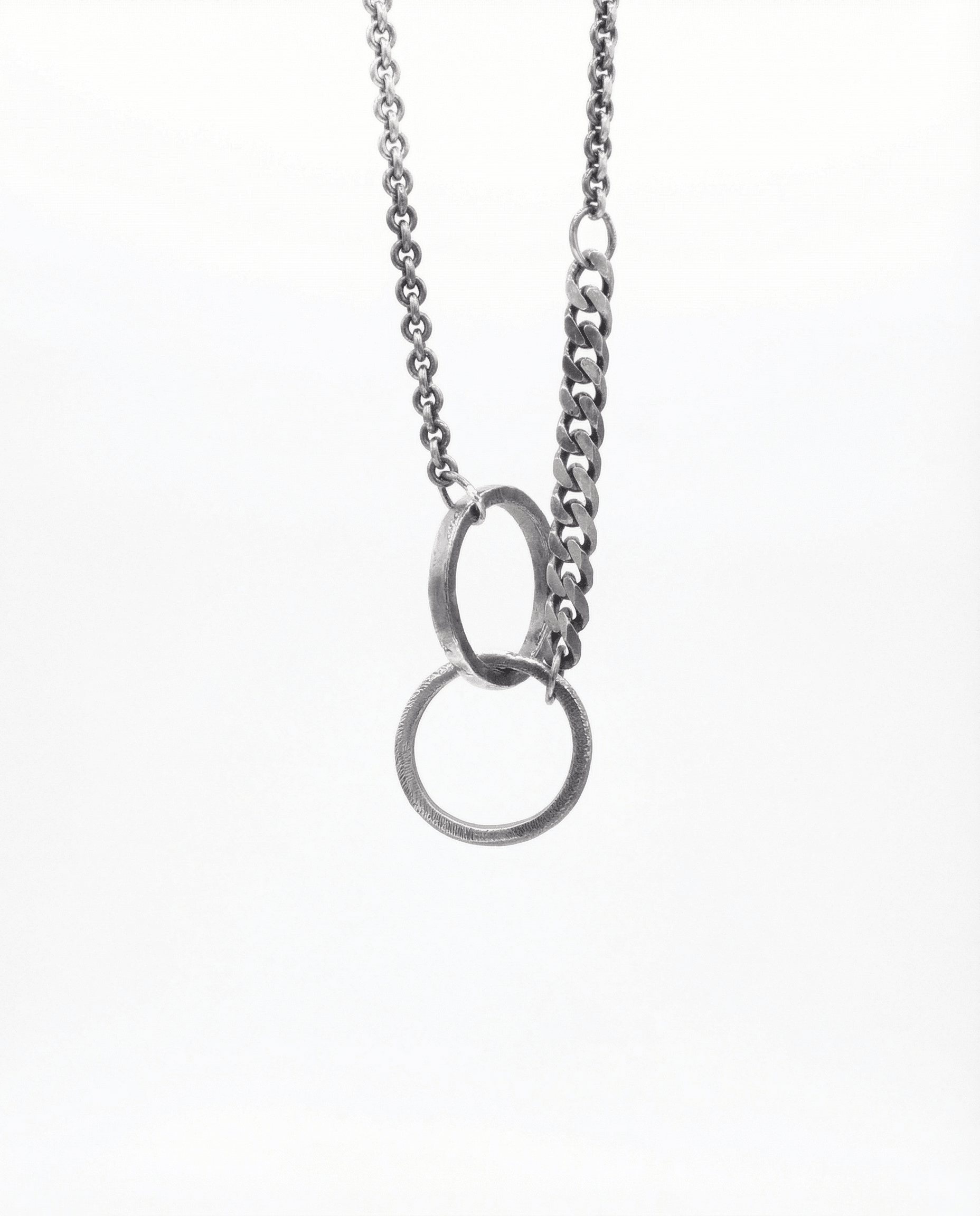 NEXUS — Double Ring Pendant | Solid Sterling Silver Black Rock Jewel NEXUS Double Ring Pendant Necklace | Black Rock Jewel necklaces