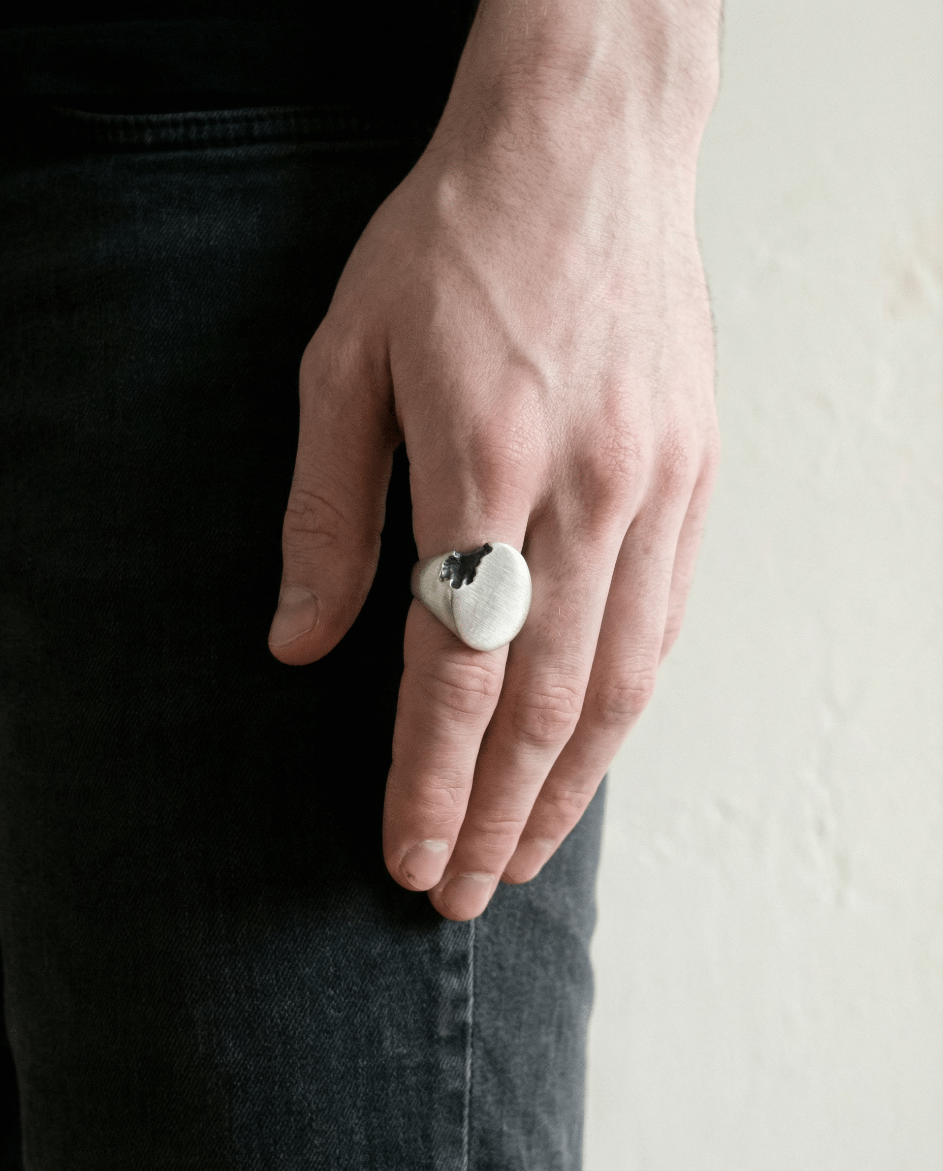 NOMAD — Organic Oval Signet | Solid Sterling Silver Black Rock Jewel NOMAD Organic Oval Signet Ring | Black Rock Jewel ring