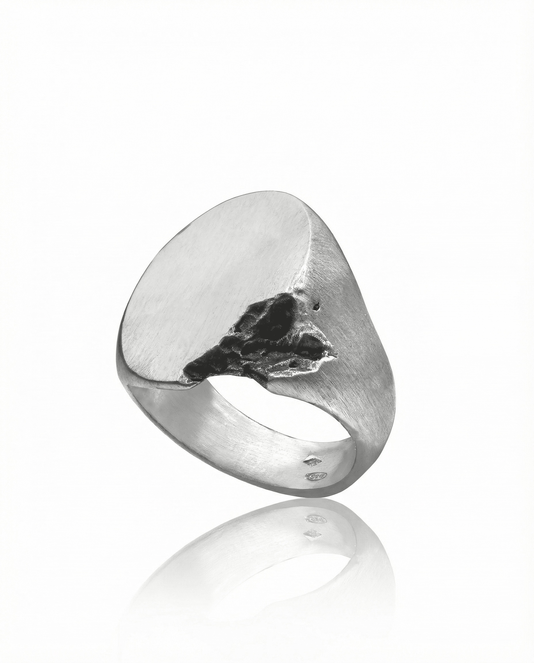 NOMAD — Organic Oval Signet | Solid Sterling Silver Black Rock Jewel NOMAD Organic Oval Signet Ring | Black Rock Jewel ring