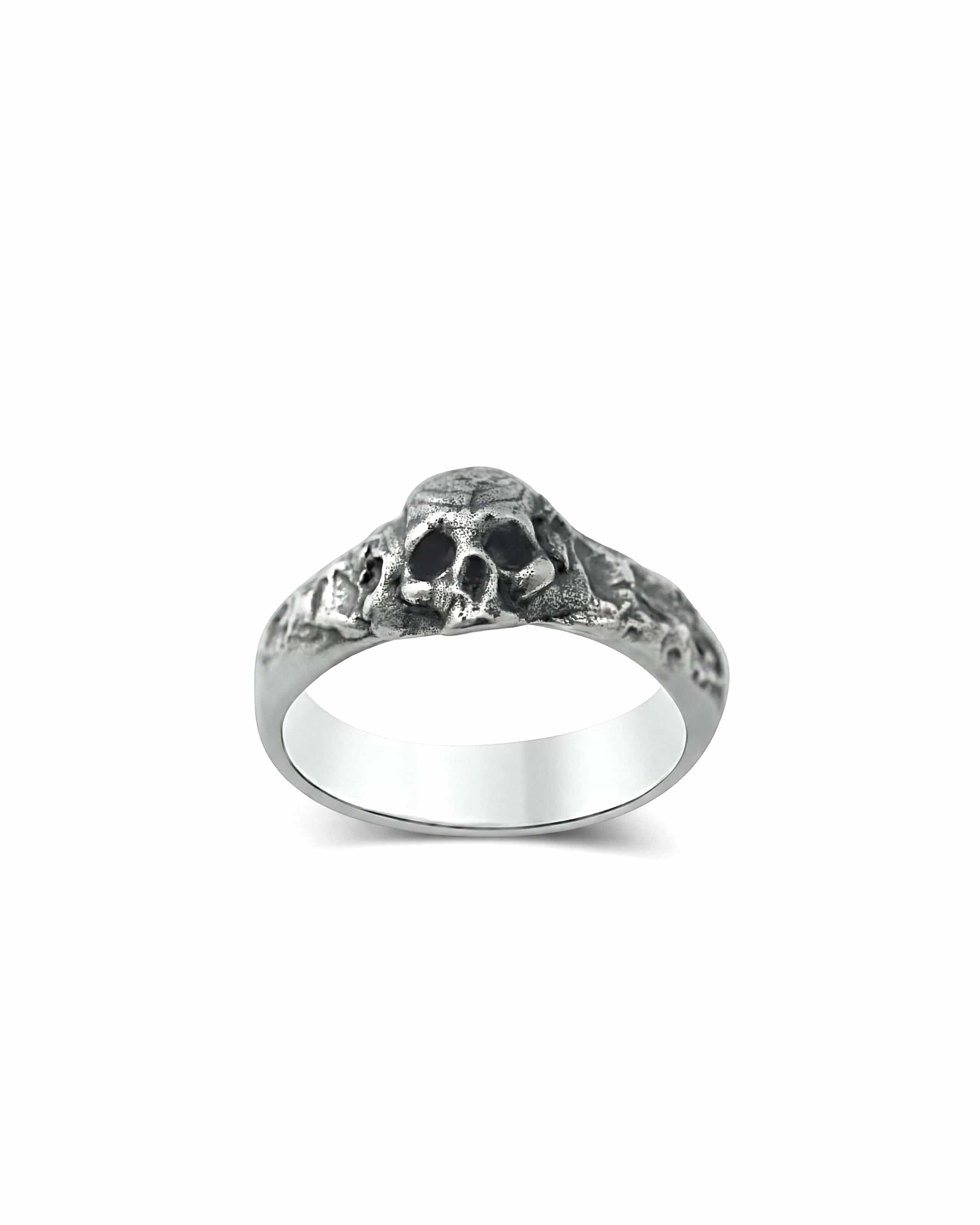 NOMAD SKULL — Repeating Pattern Band | Solid Sterling Silver Black Rock Jewel NOMAD SKULL Pattern Band Ring | Black Rock Jewel ring