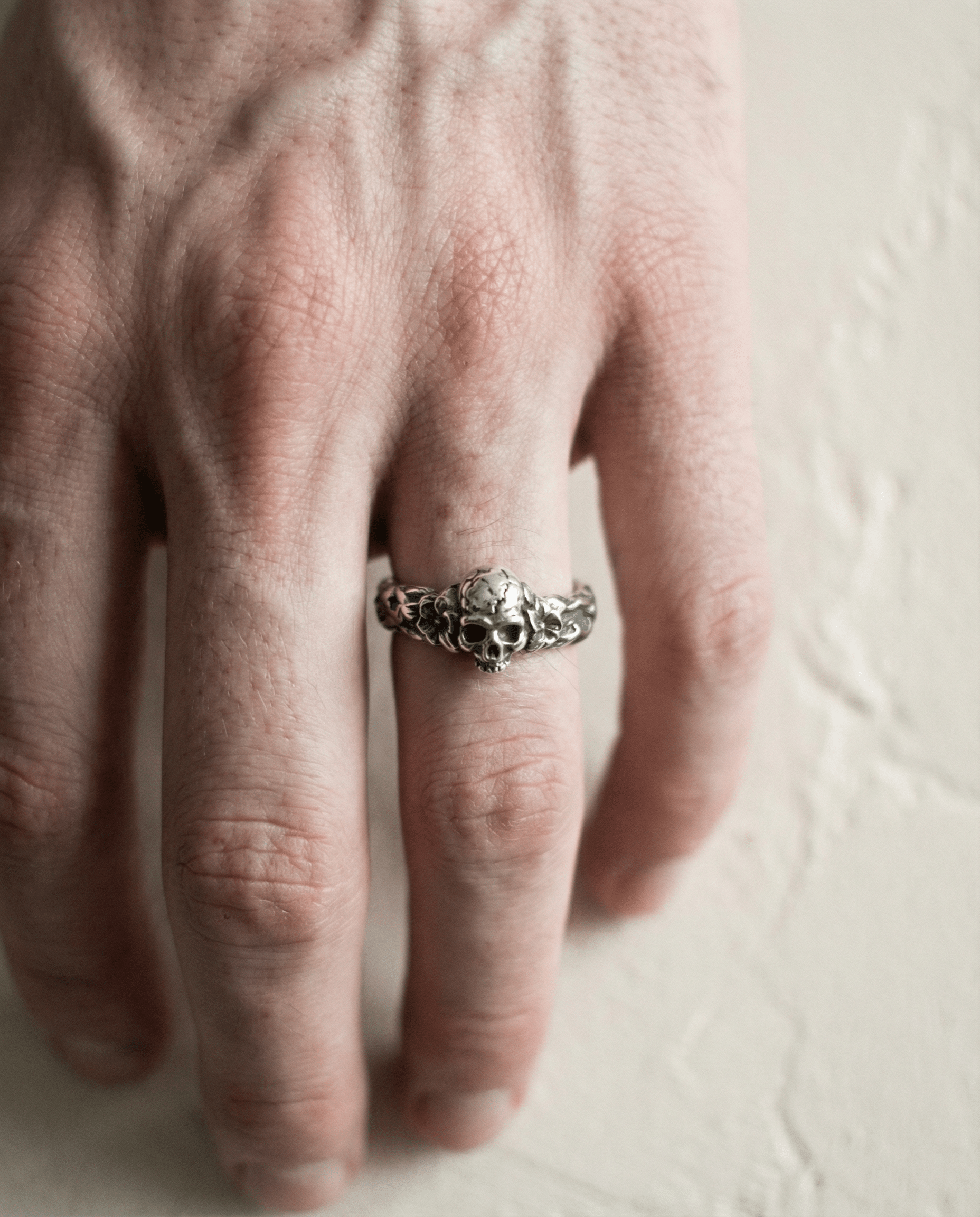 NOMAD SKULL — Repeating Pattern Band | Solid Sterling Silver Black Rock Jewel NOMAD SKULL Pattern Band Ring | Black Rock Jewel ring
