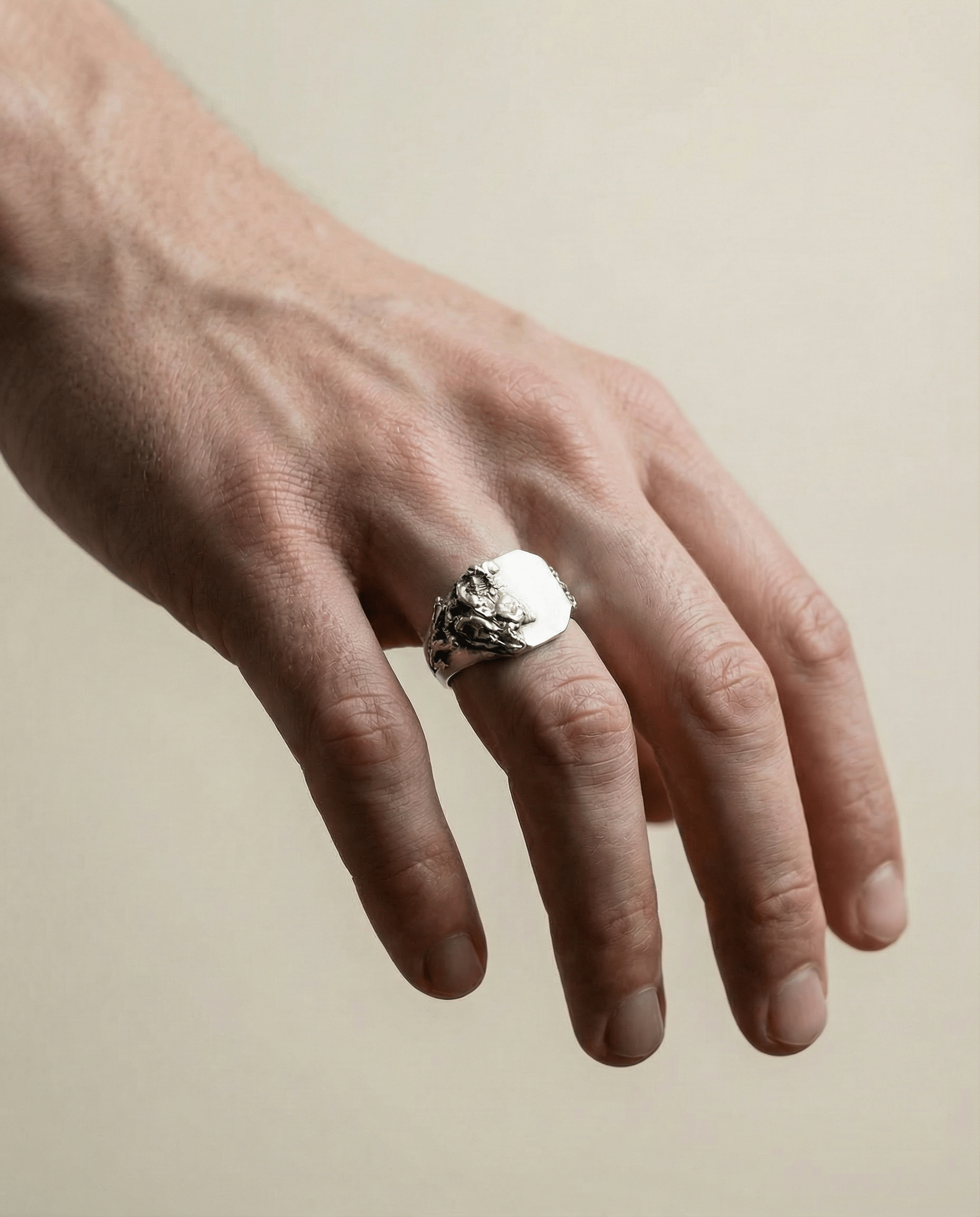 OUTLINE — Raw Signature Signet Ring | Solid Sterling Silver Black Rock Jewel OUTLINE Raw Signature Signet Ring | Black Rock Jewel ring
